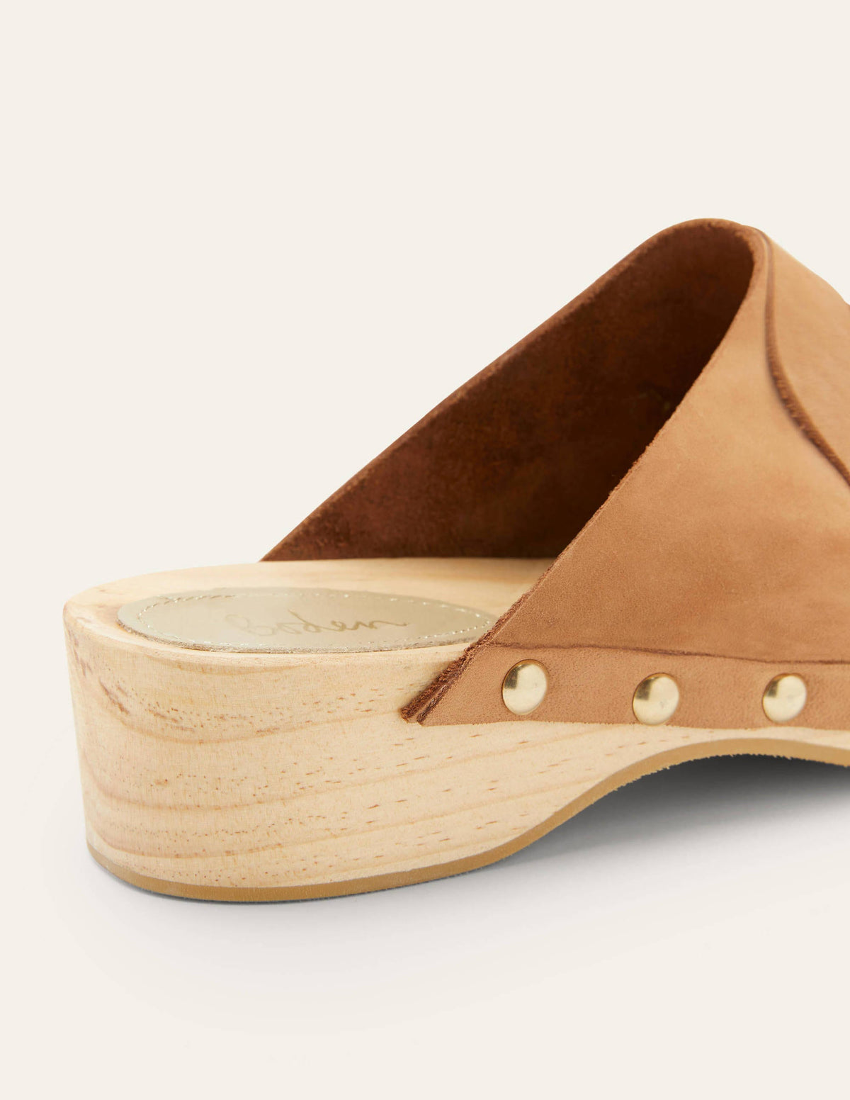 Leather Heeled Clogs-Tan - Image 4