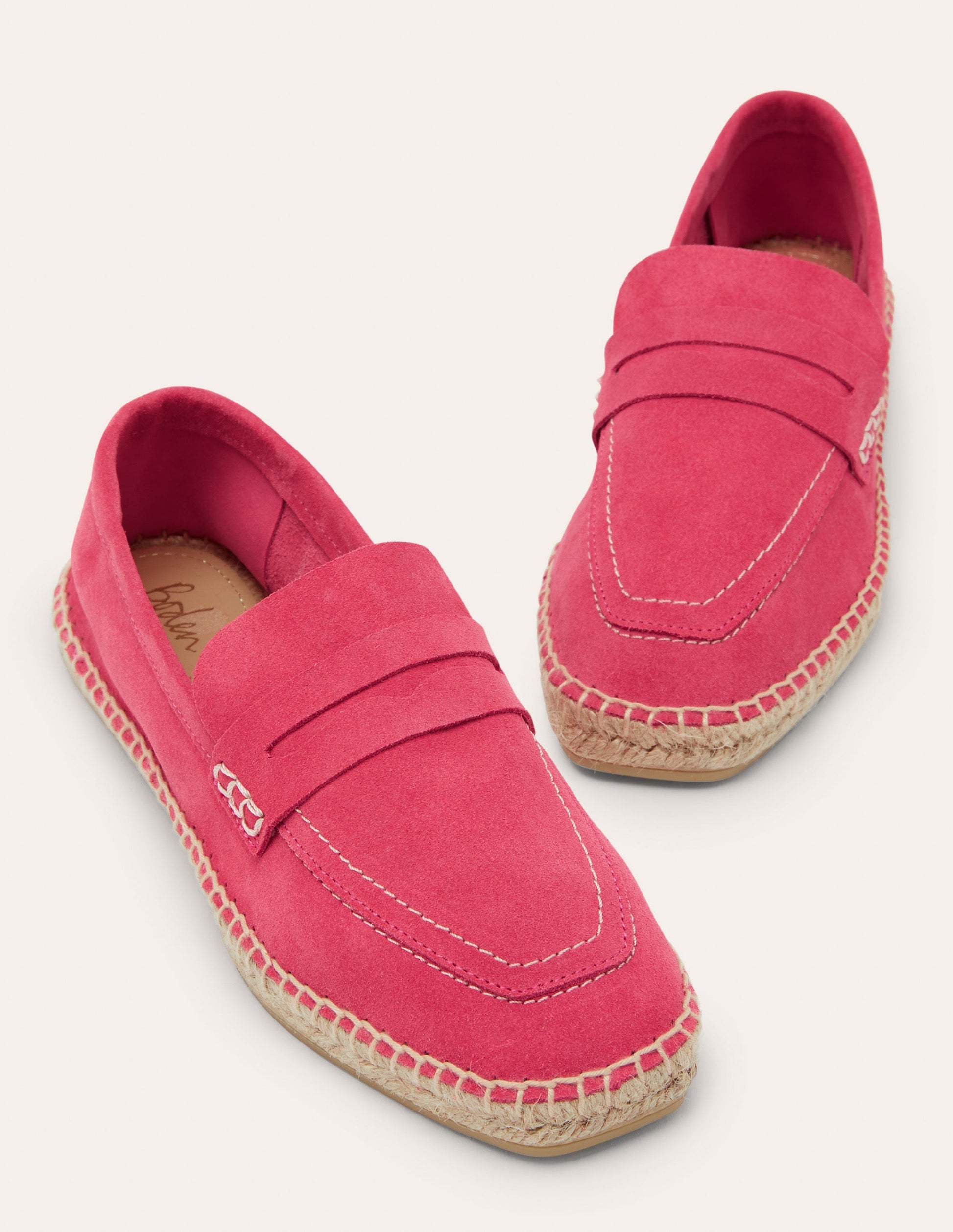 Suede Loafer Espadrilles-Rambling Rose-1