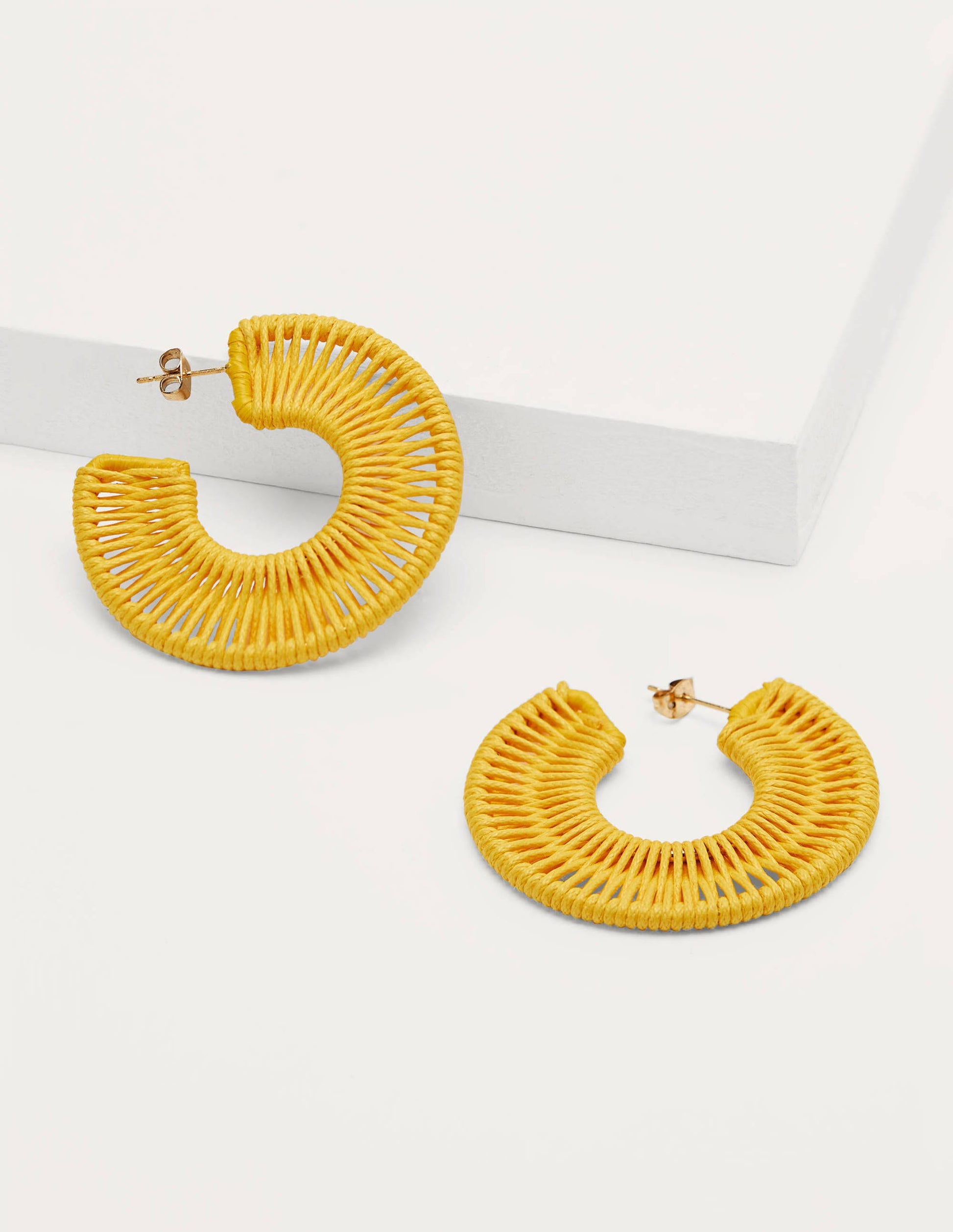 Woven Hoop Earrings-Honeycomb-1