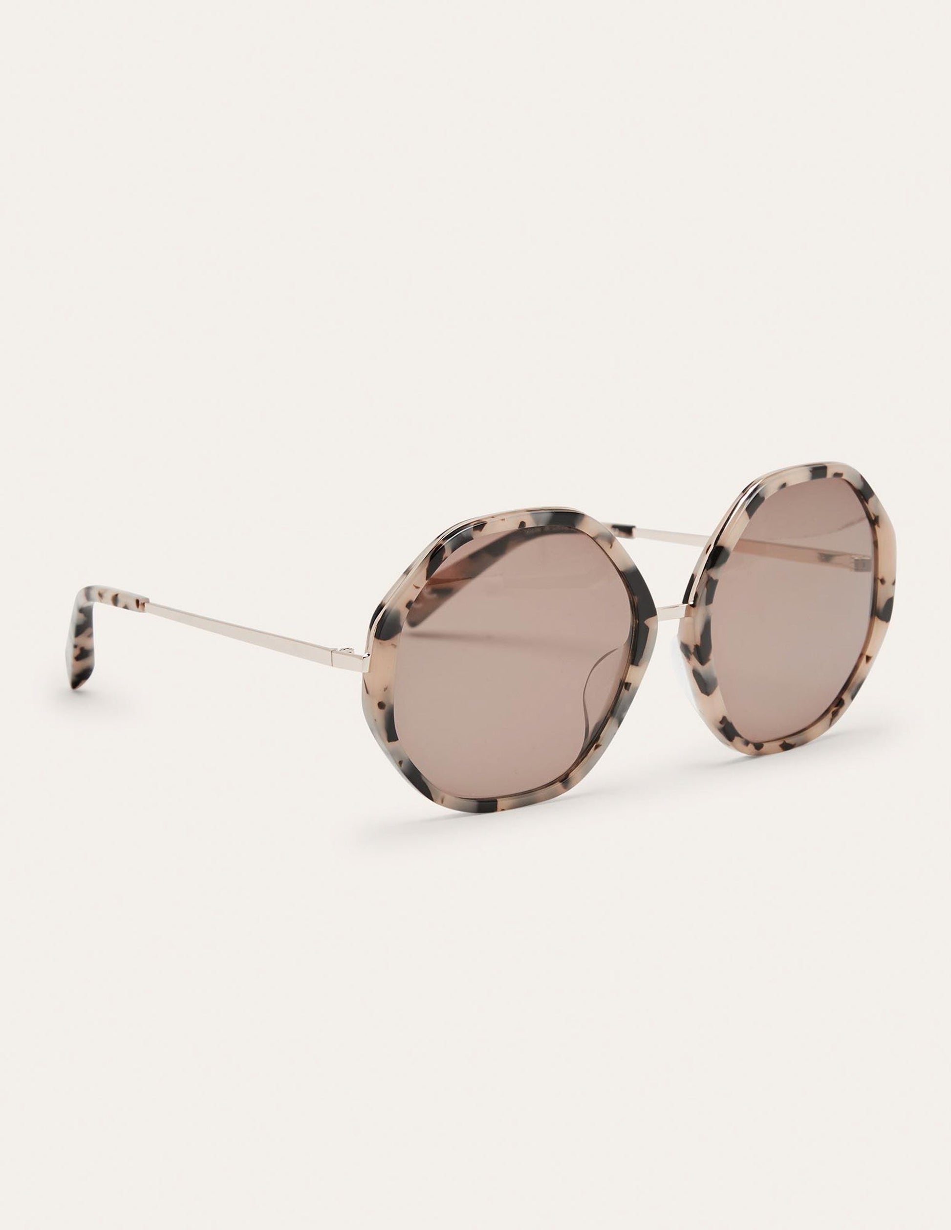 Octagonal Sunglasses-Black and White Tort-1