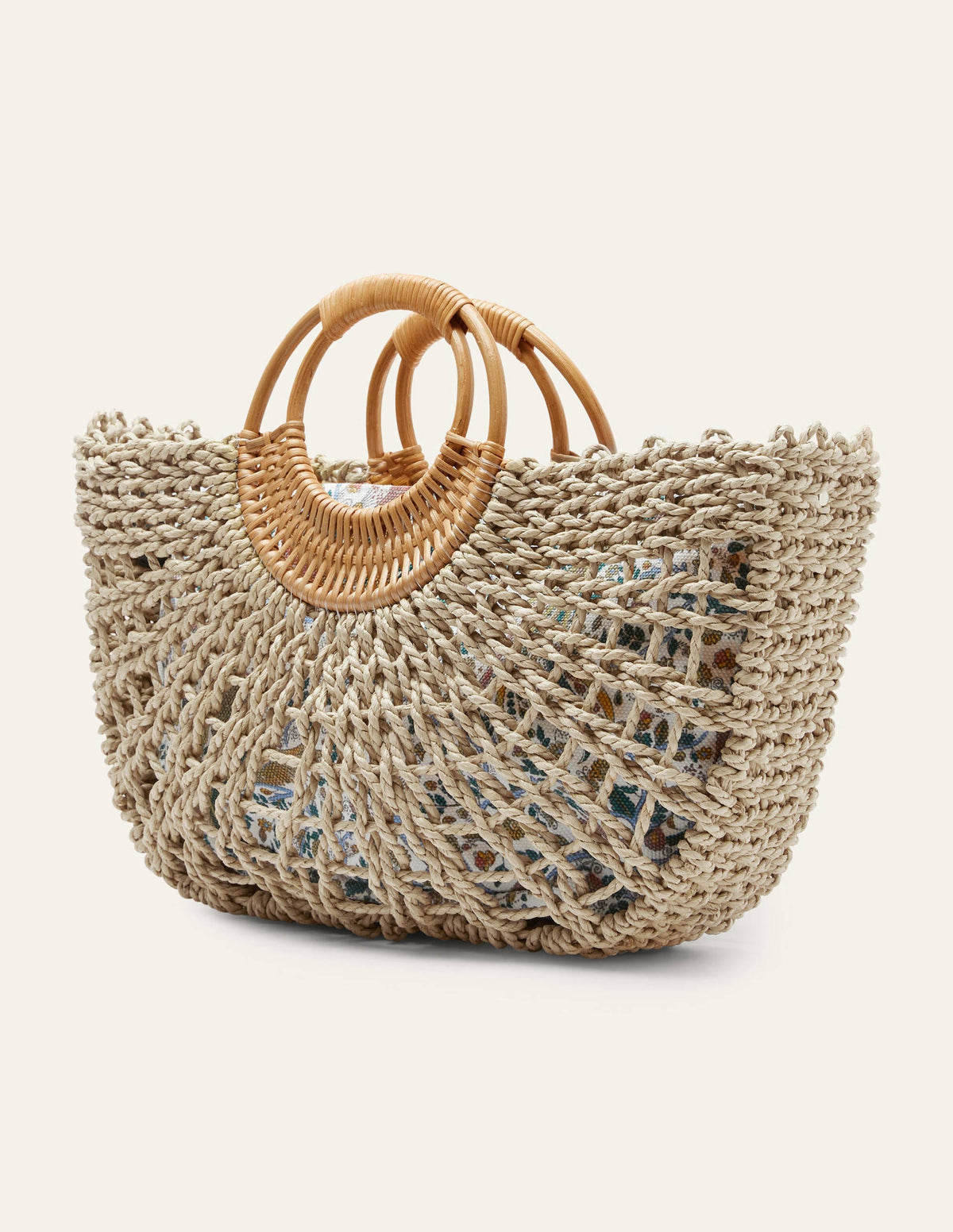Hand Held Basket Bag-Natural - Image 5