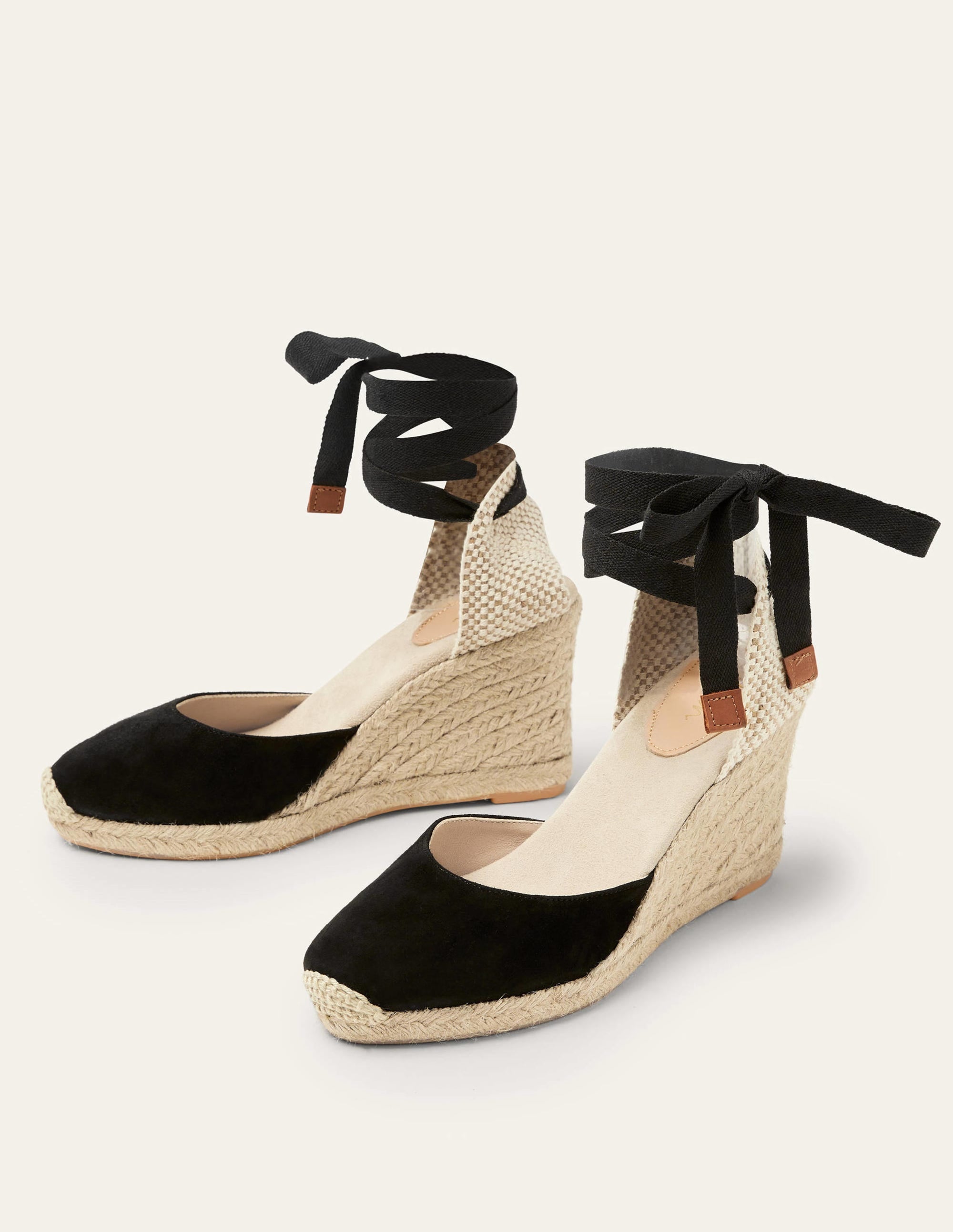 Cassie High Espadrille Wedges-Black - Image 1