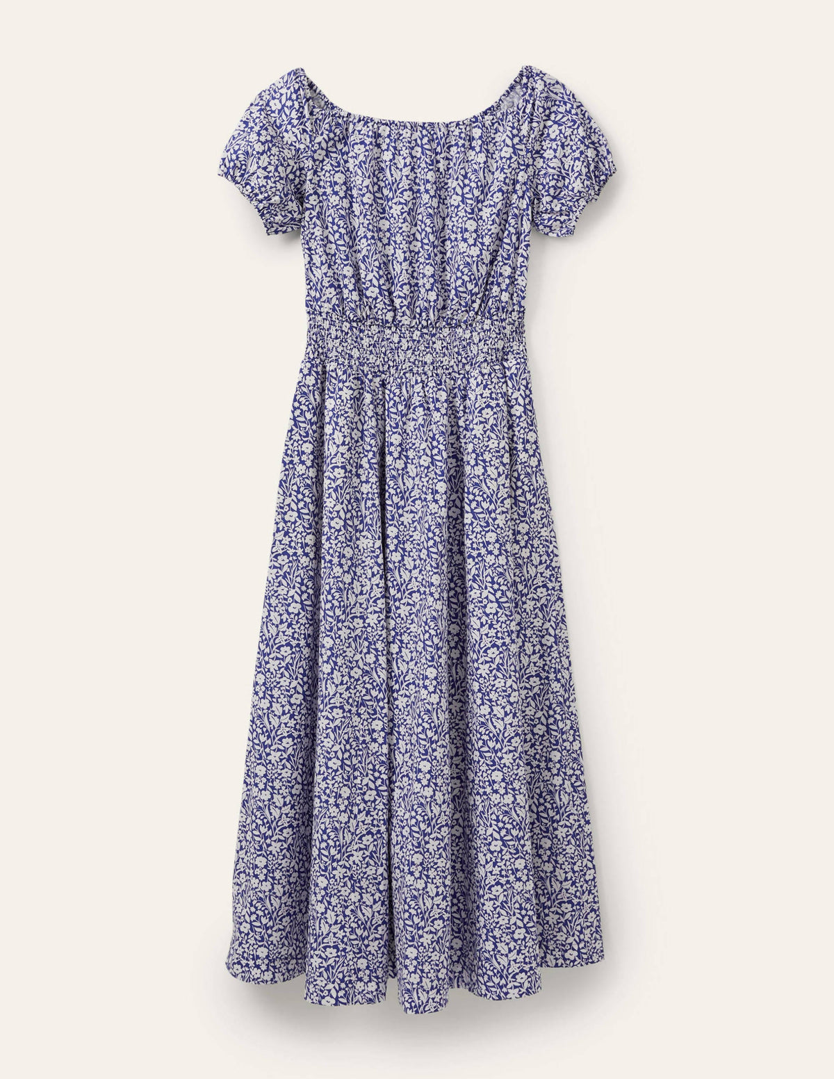 Scoop Neck Maxi Dress-Blue Floral-6