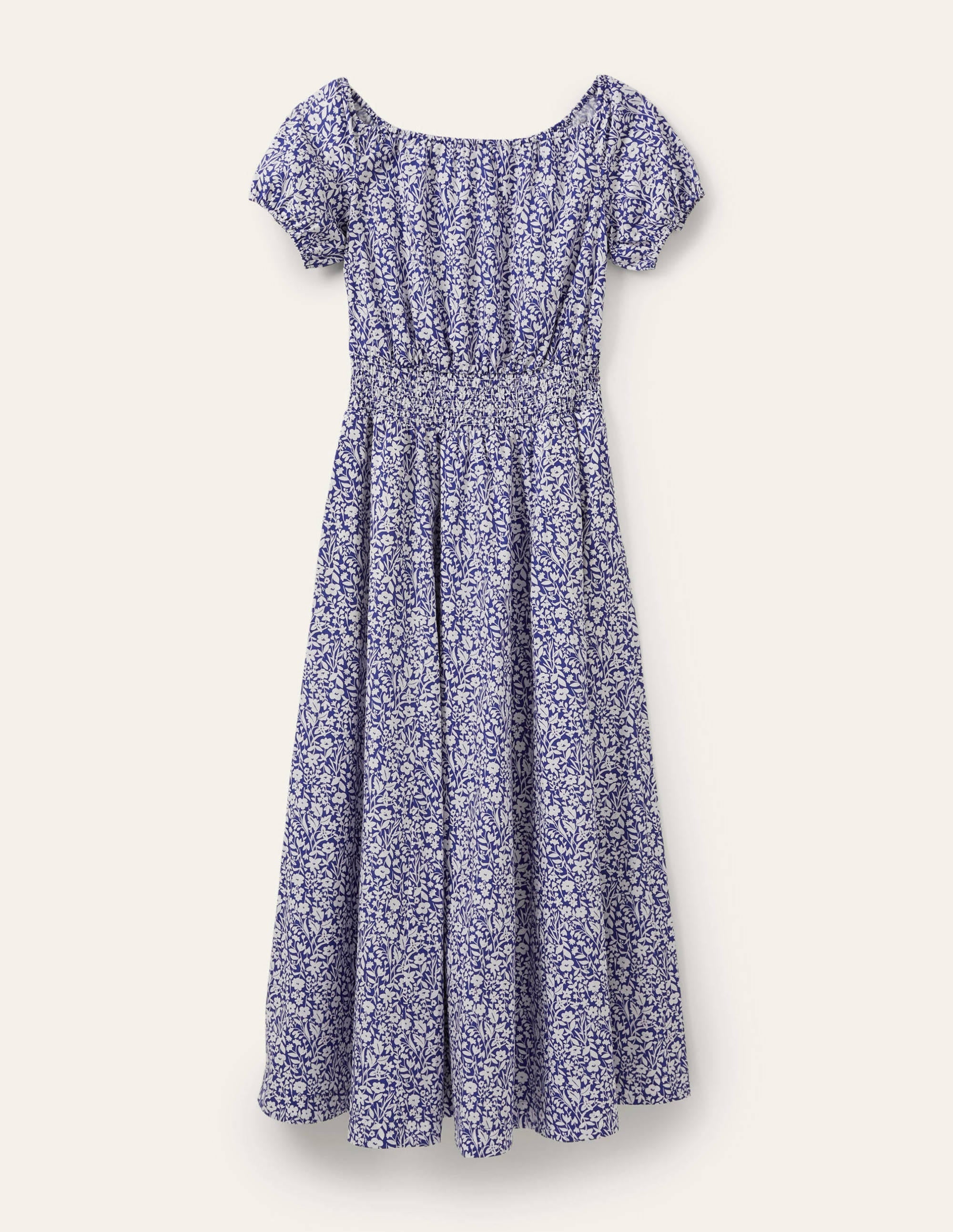Scoop Neck Maxi Dress-Blue Floral - Image 6