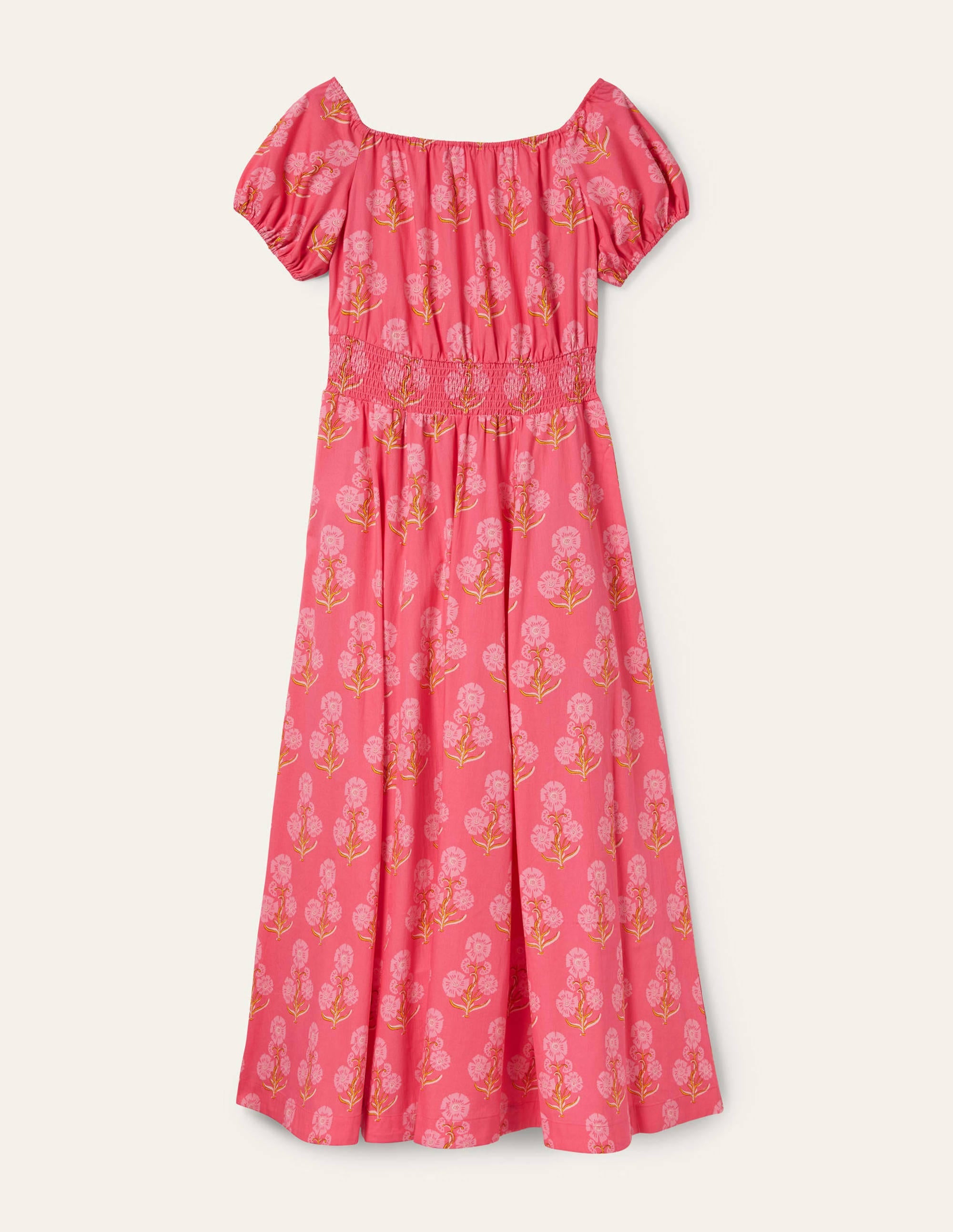 Scoop Neck Maxi Dress-Molly Mahon Flower Woodblock - Image 6