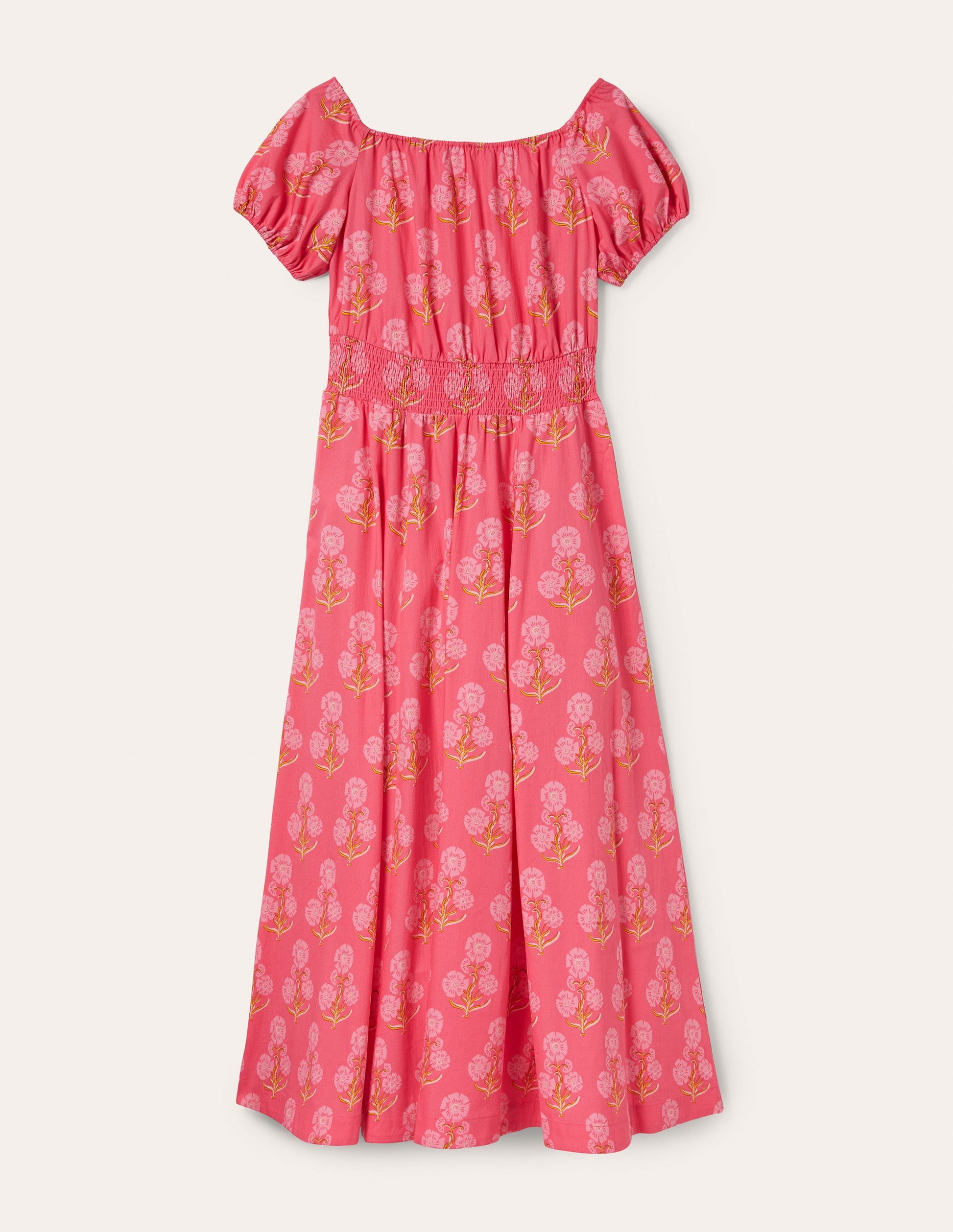 Scoop Neck Maxi Dress-Molly Mahon Flower Woodblock-7