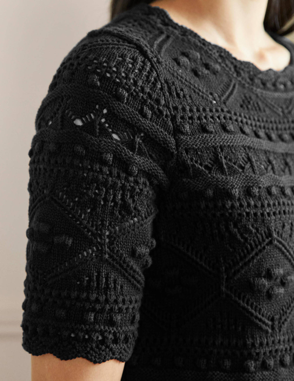 Claudia Textured Knitted Dress-Black-2
