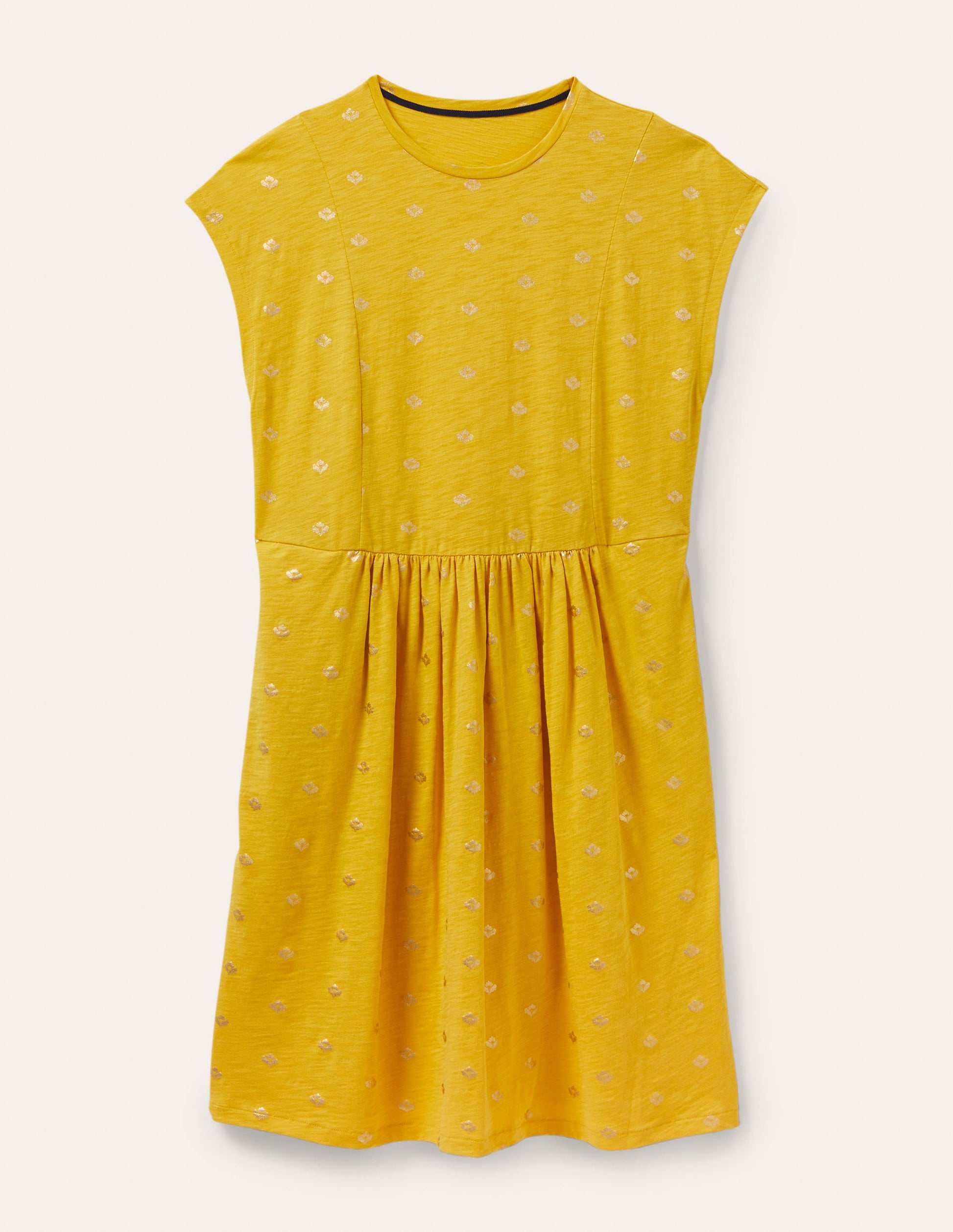 Jersey T-Shirt Dress-Honeycomb and Gold Foil-5