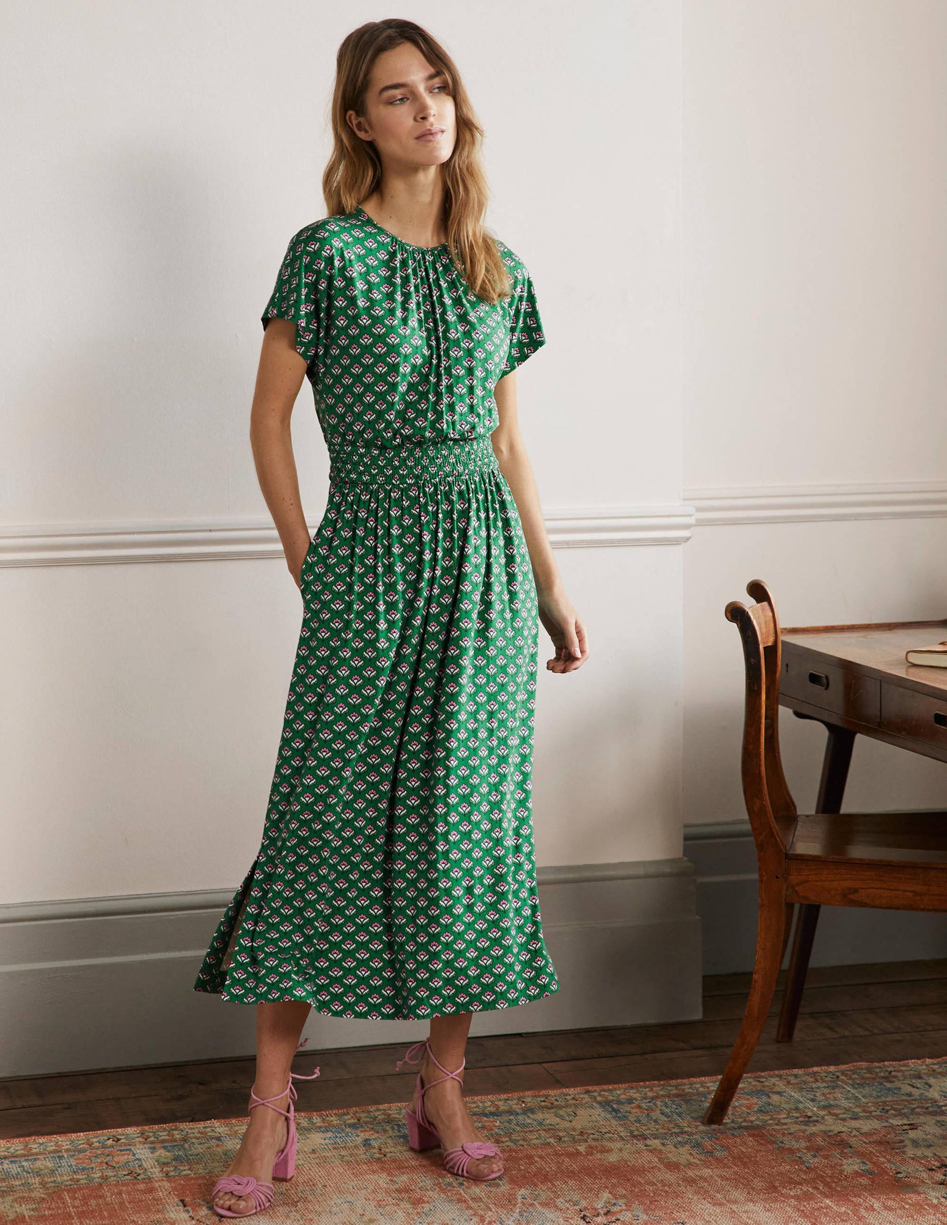 Jersey Midi Dress-Highland Geo-1