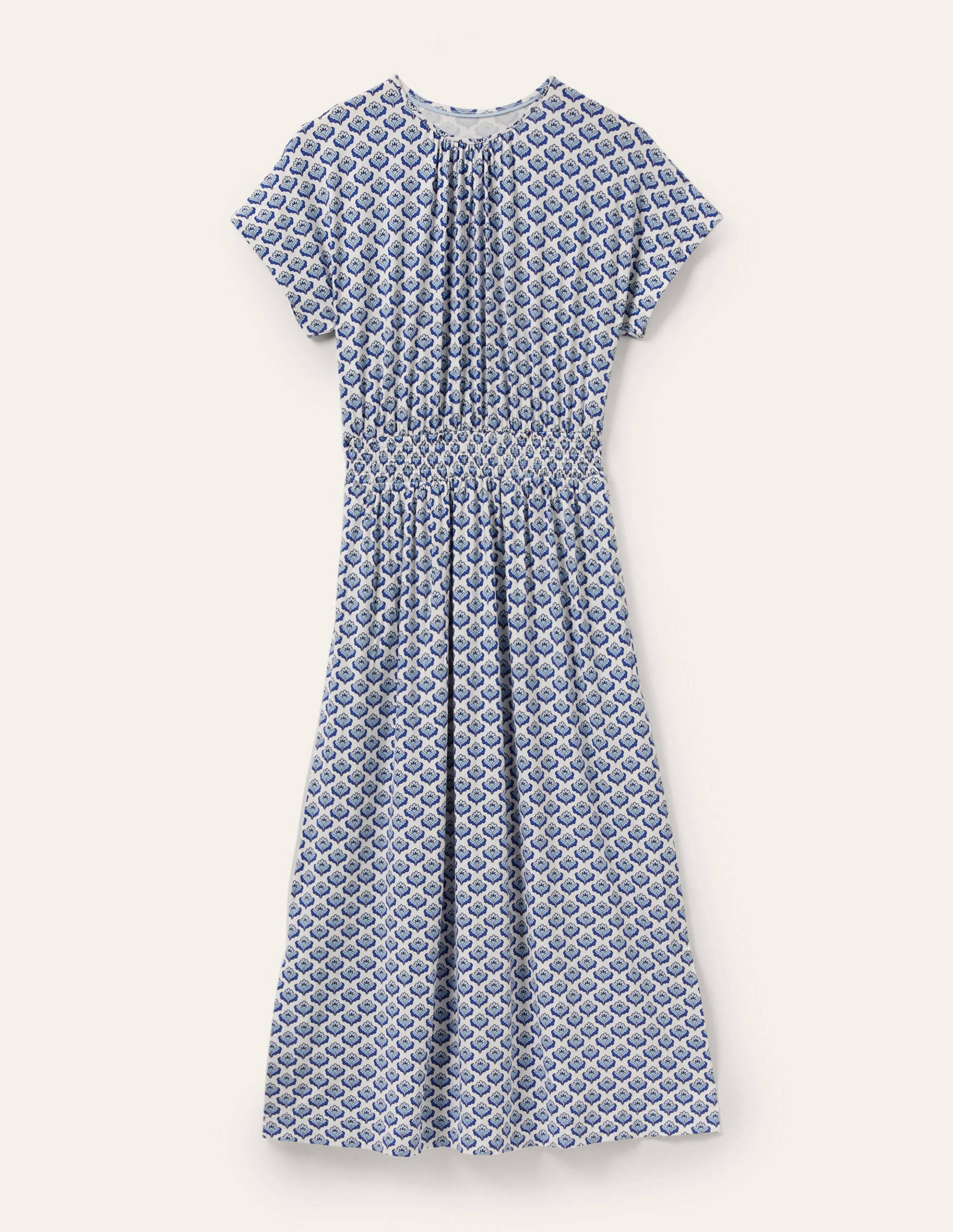 Jersey Midi Dress-Ivory Geo-6