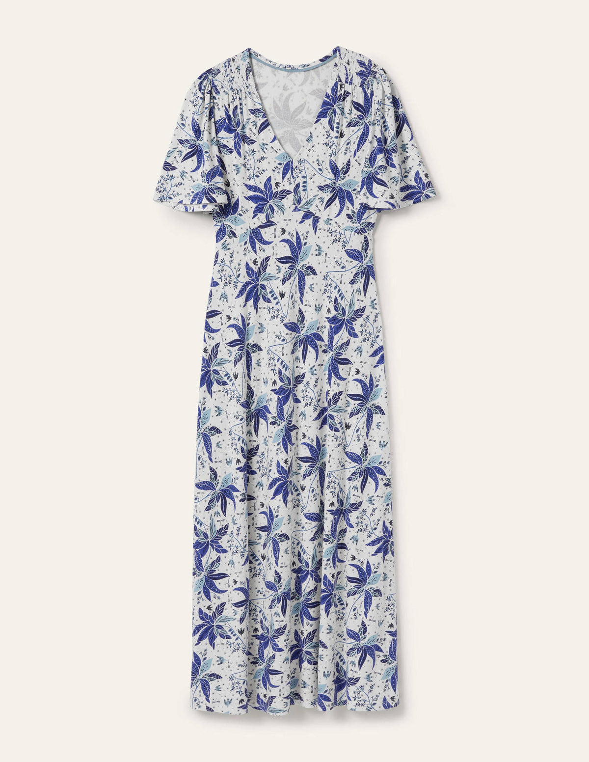 Jersey Midi Tea Dress-Blue, Oriental Cascade - Image 5