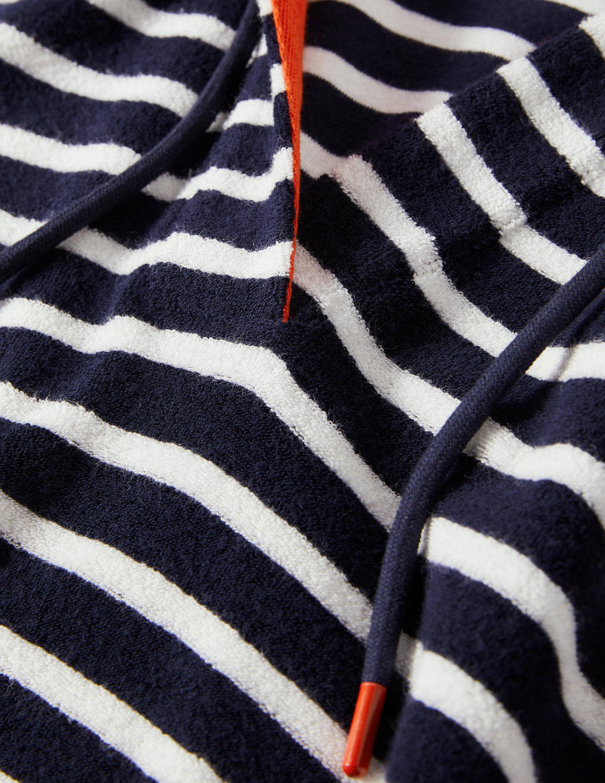 Erica Hooded Towelling Dress-French Navy and Ivory Stripe-6