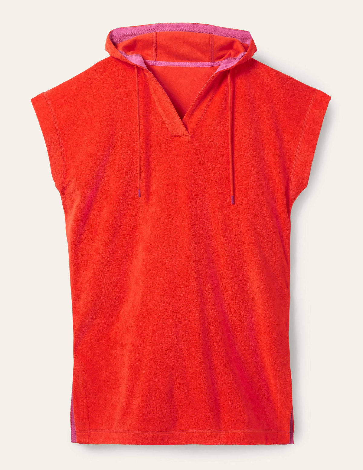 Erica Hooded Towelling Dress-Papaya-6