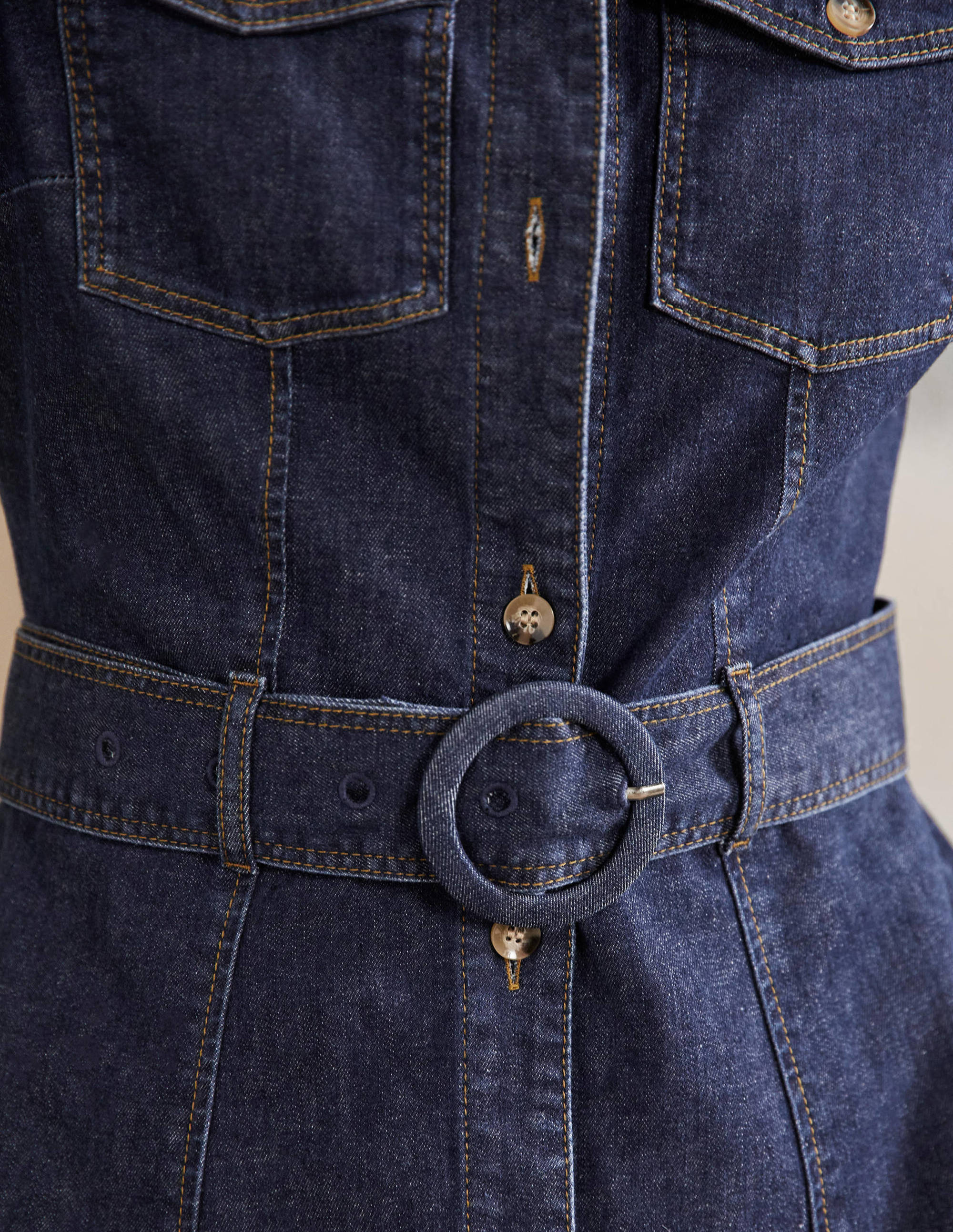 Belted Midi Shirt Dress-Mid Vintage - Image 2
