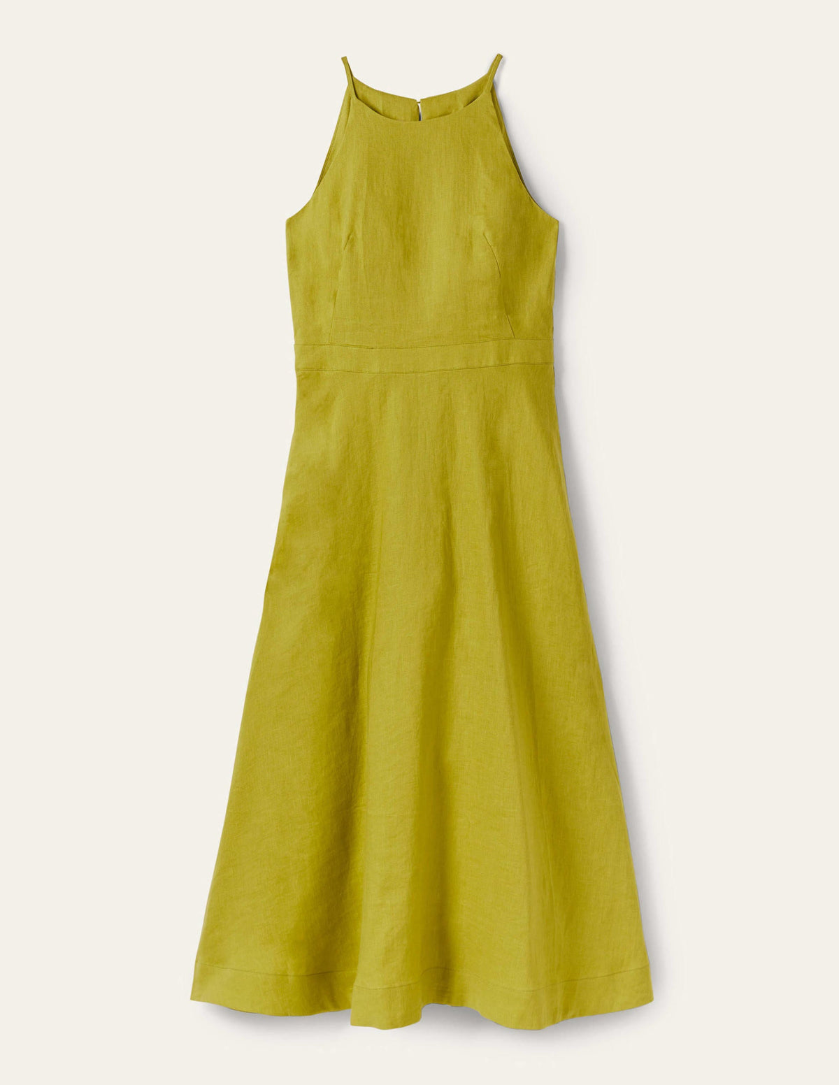 Halterneck Linen Midi Dress-Starfruit - Image 7