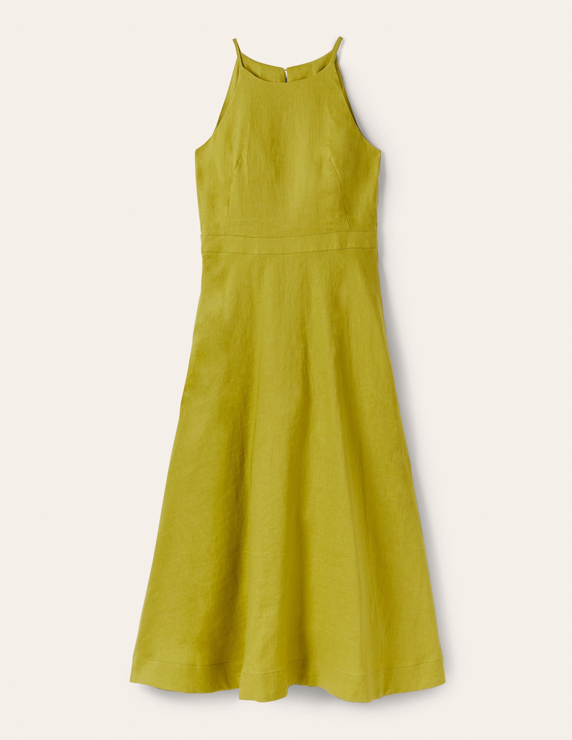 Halterneck Linen Midi Dress-Starfruit - Image 8