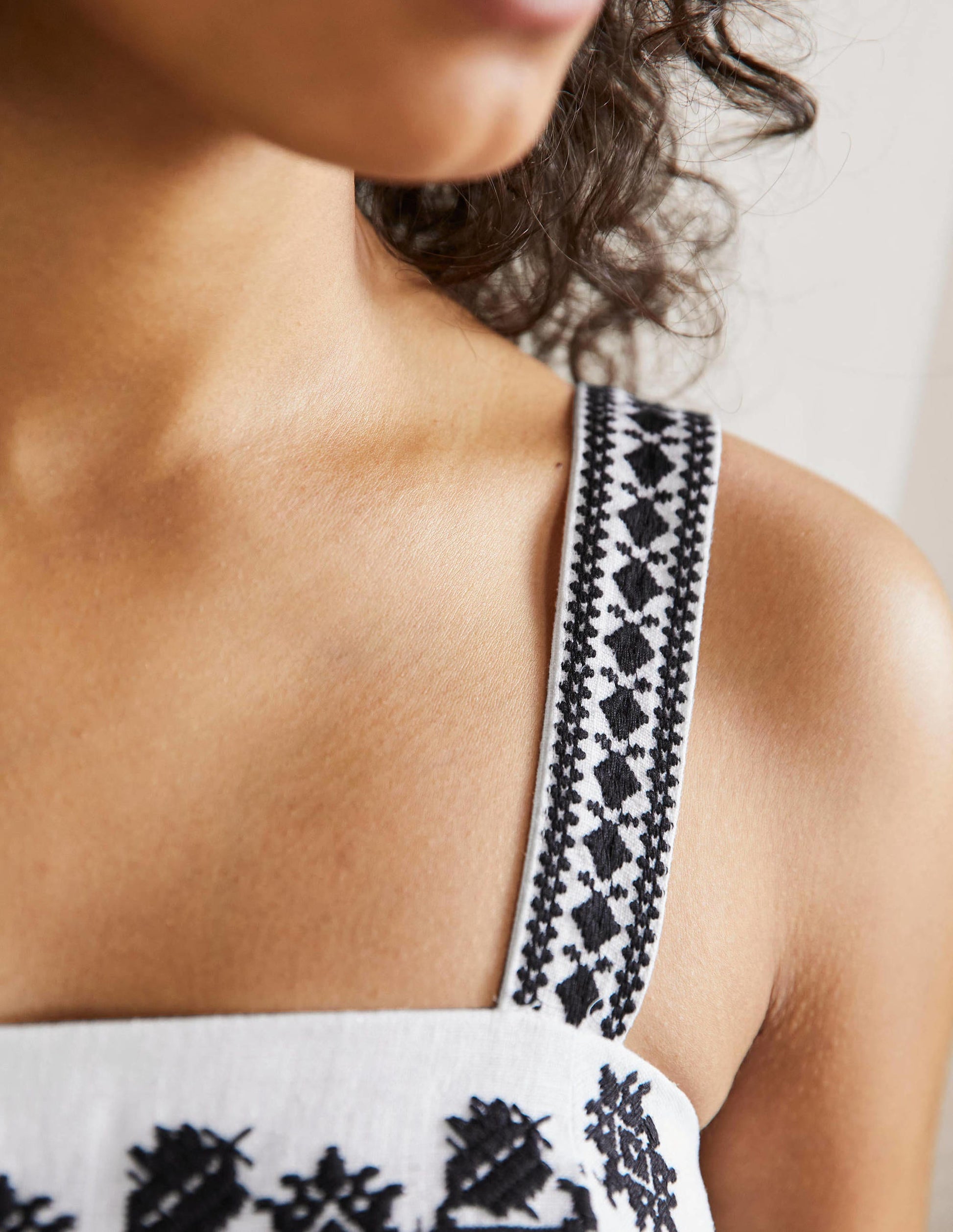 Embroidered Strappy Jumpsuit-Ivory-5