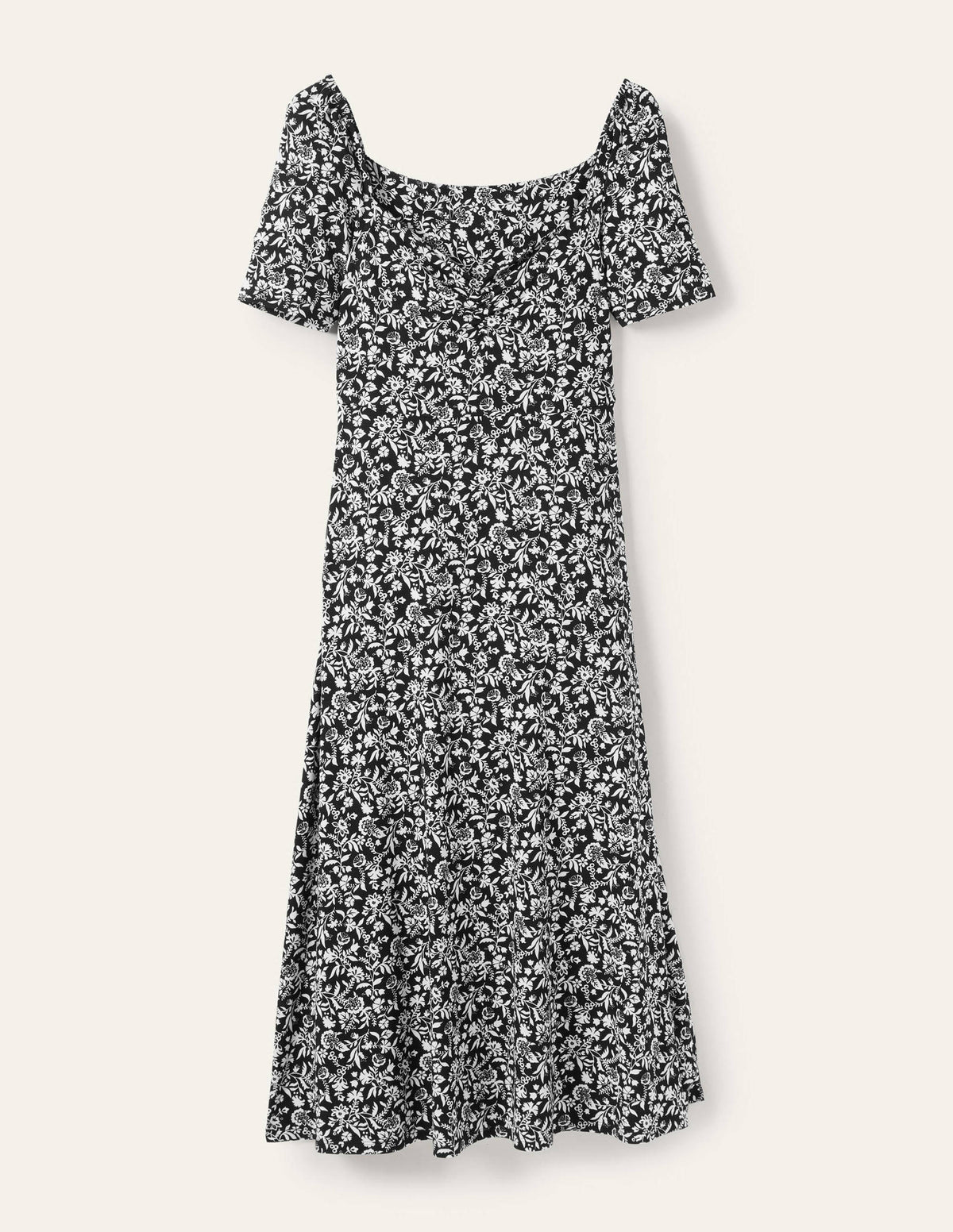 Sweetheart Jersey Midi Dress-Black, Flora Charm-6