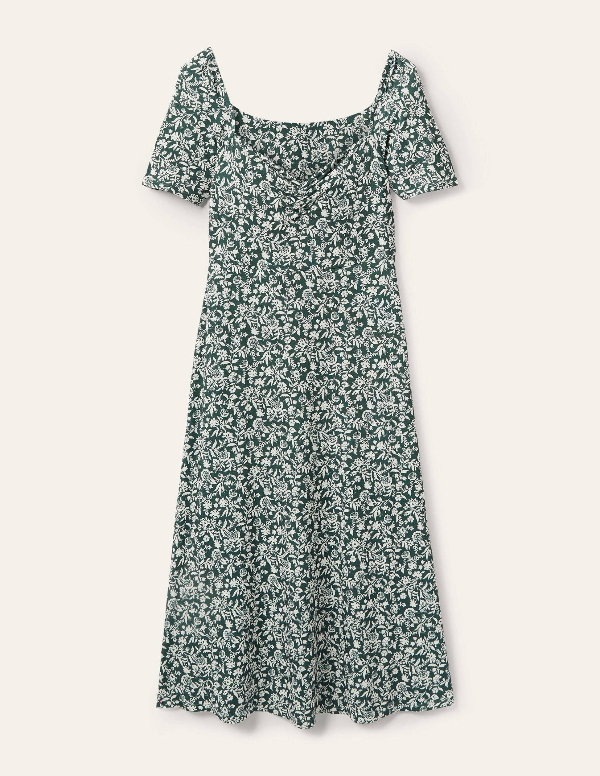 Sweetheart Jersey Midi Dress-Trekking Green, Flora Charm-6