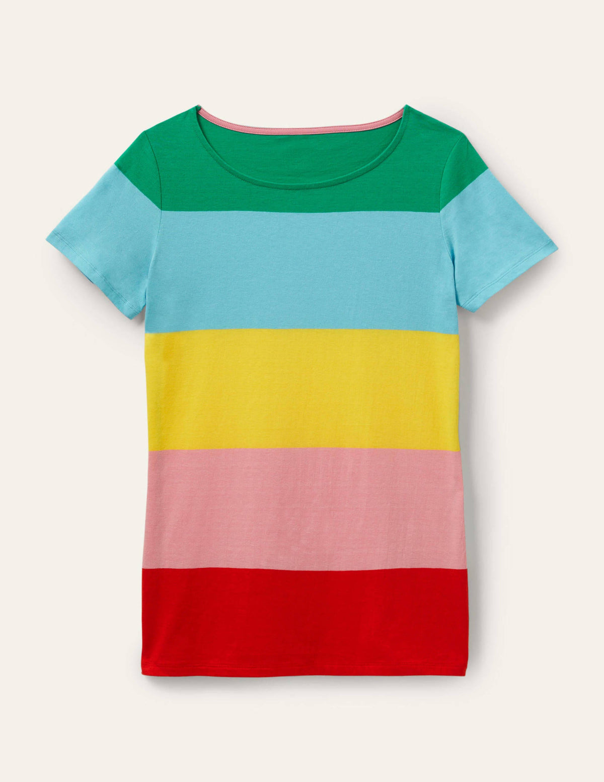 Short Sleeve Breton T-Shirt-Rainbow Wide Stripe - Image 5
