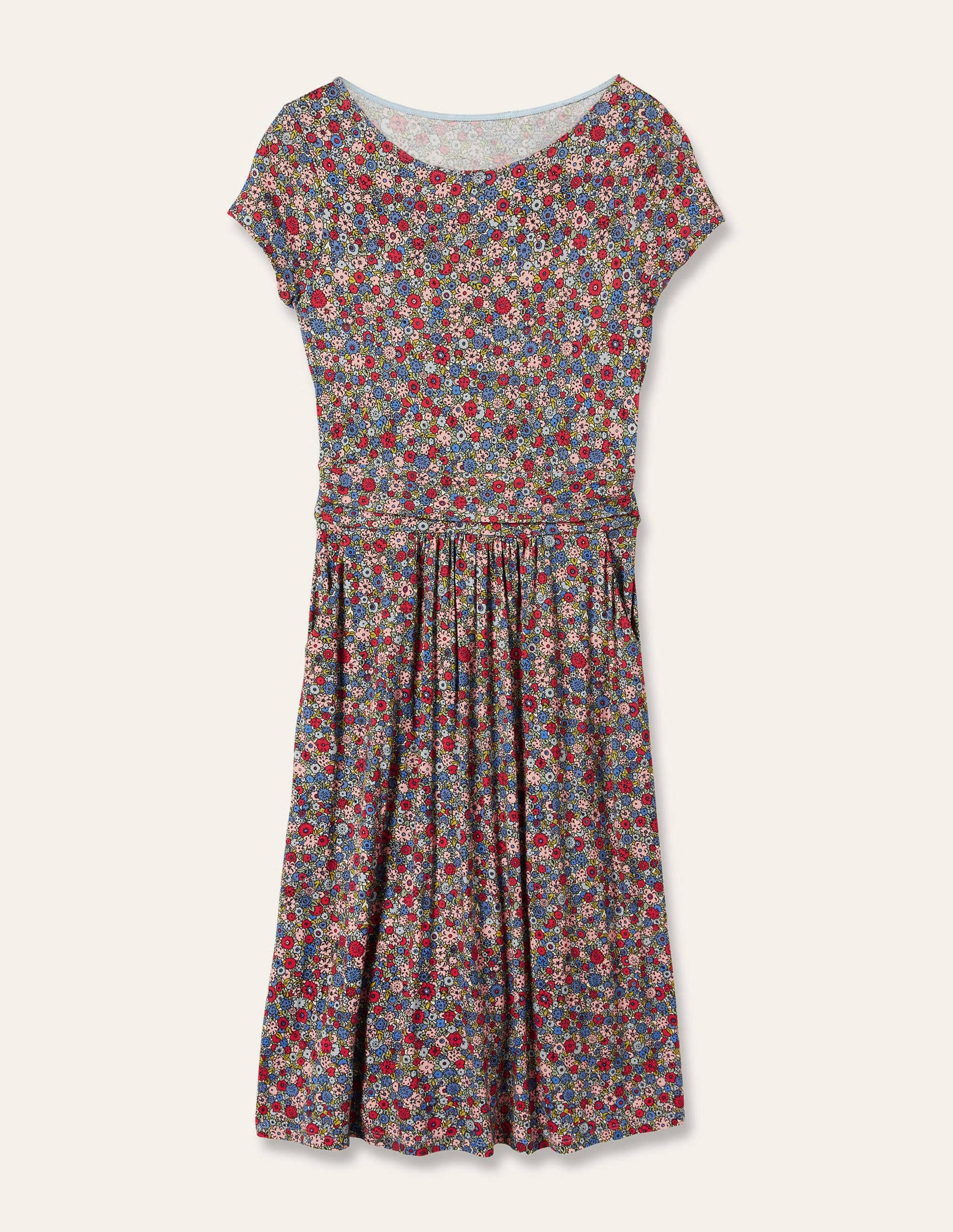 Amelie Jersey Dress-Riviera Blue, Floret Cluster-5