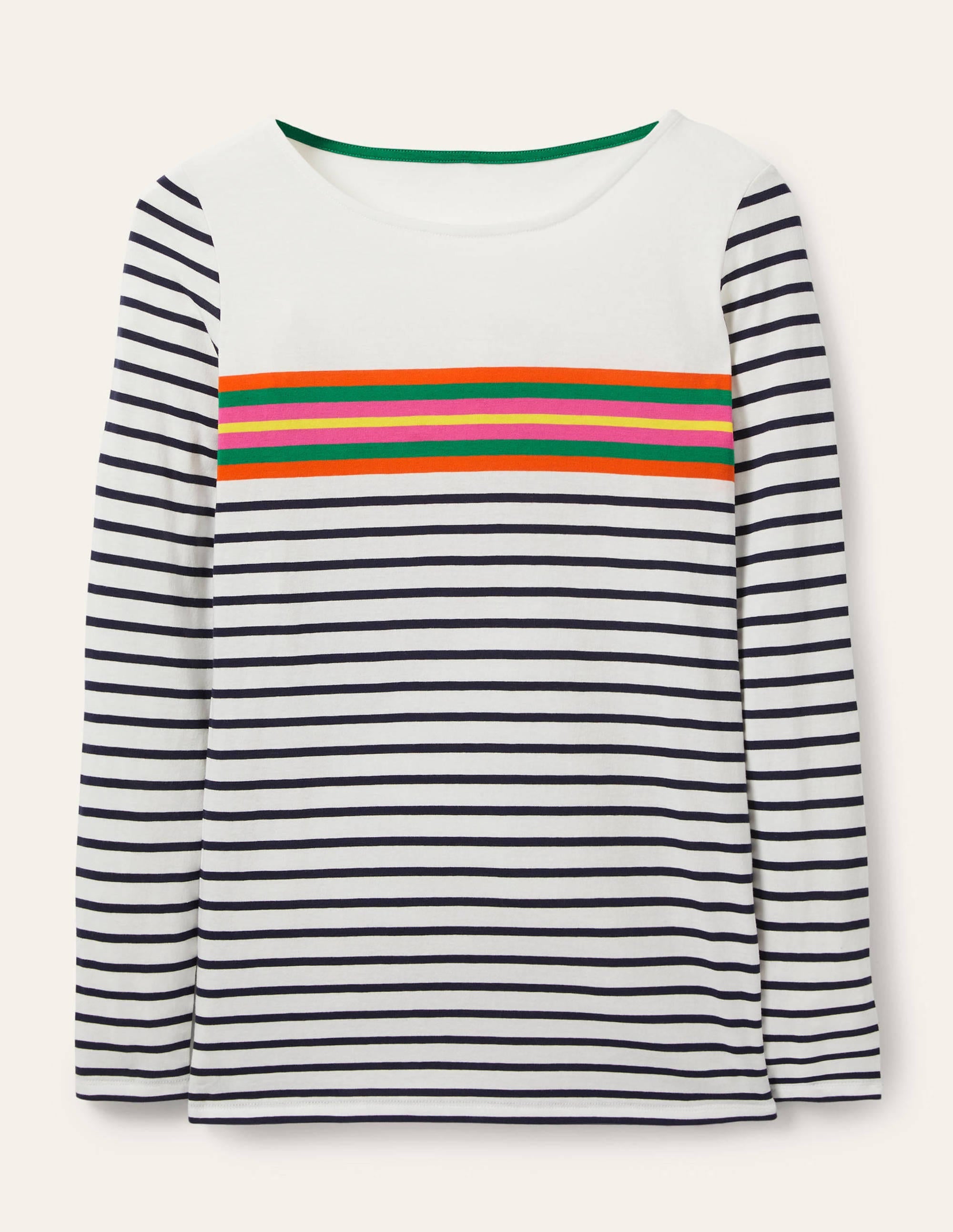 Long Sleeve Breton Top-Tropical Chest Stripe - Image 6