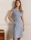 Florrie Jersey Dress-Ivory, Pineapple cluster