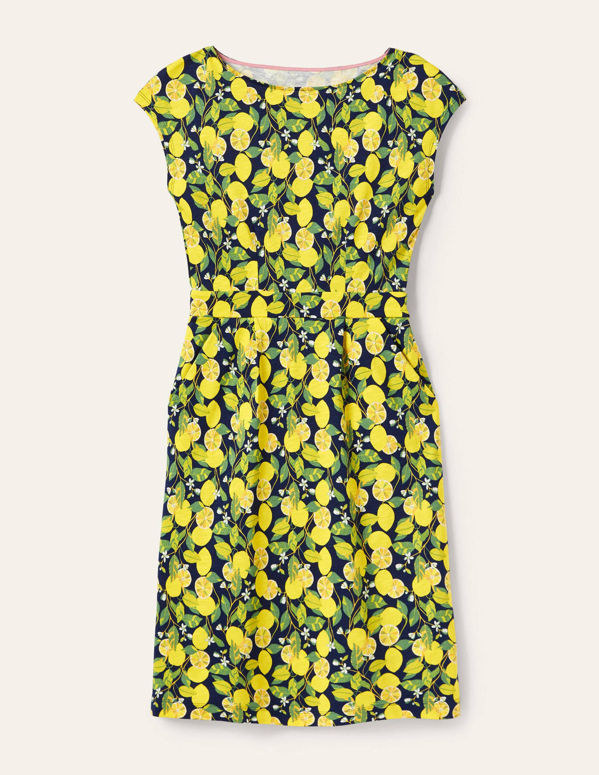 Florrie Jersey Dress-French Navy, Lemon Vine-5