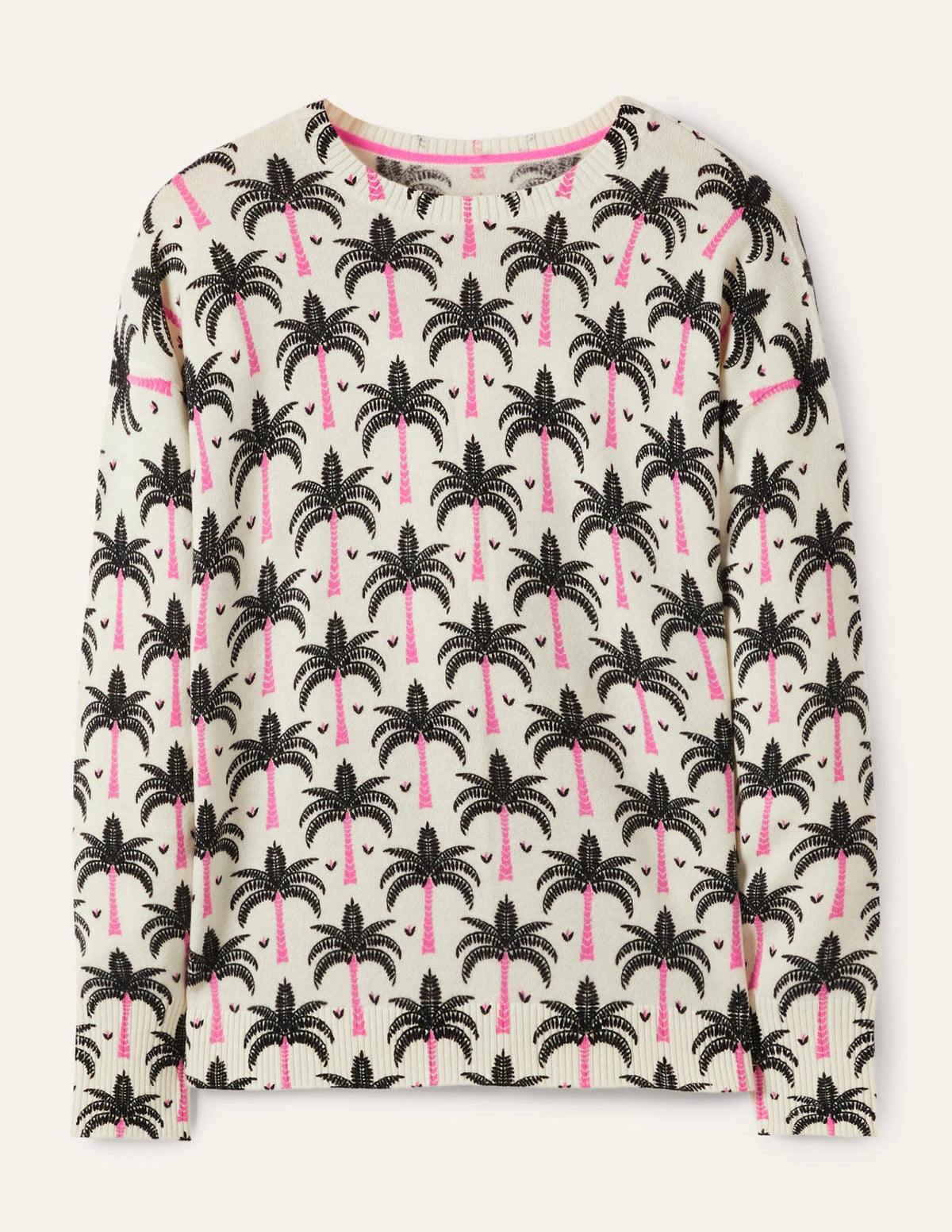 Margot Cashmere Jumper-Ivory, Paradise Palm - Image 5