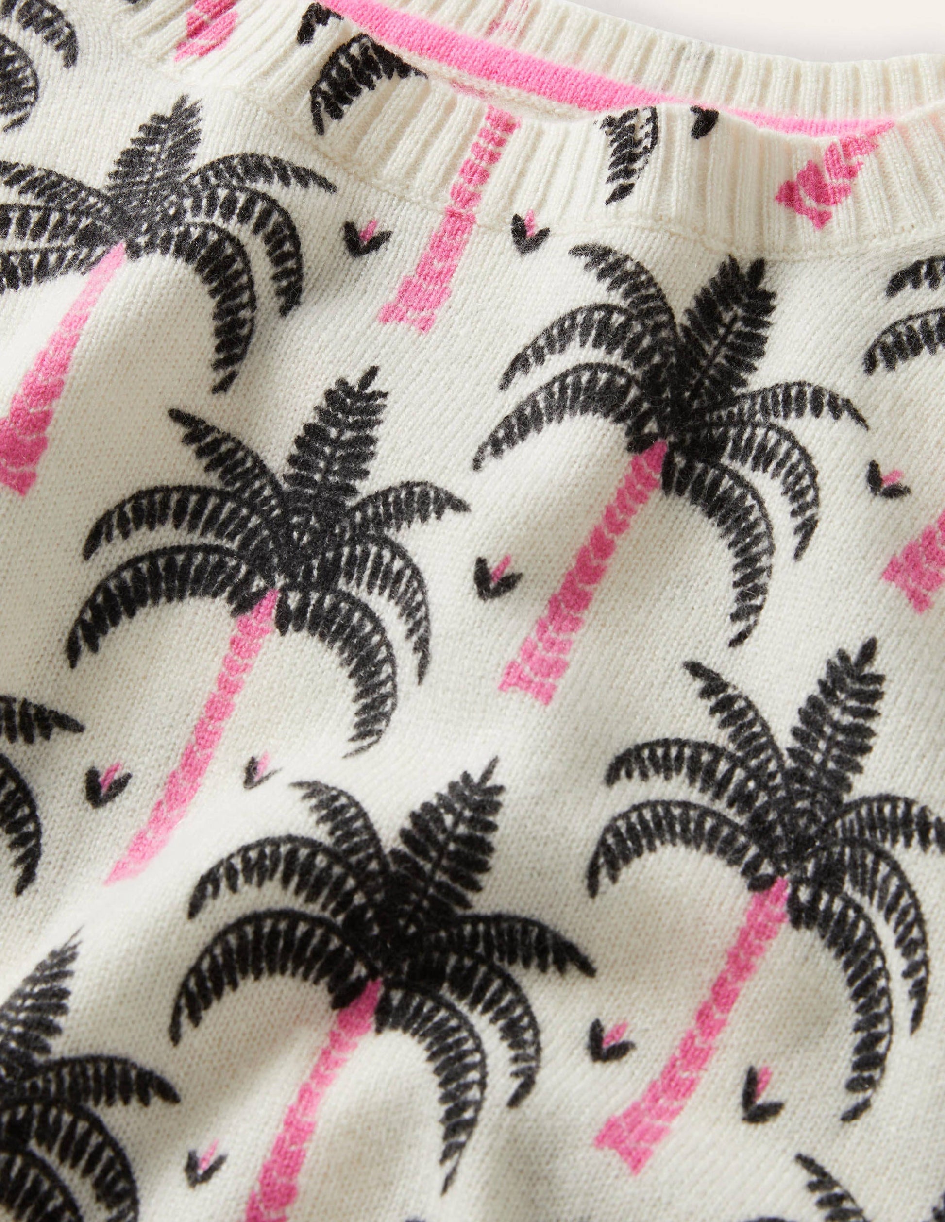 Margot Cashmere Jumper-Ivory, Paradise Palm-6