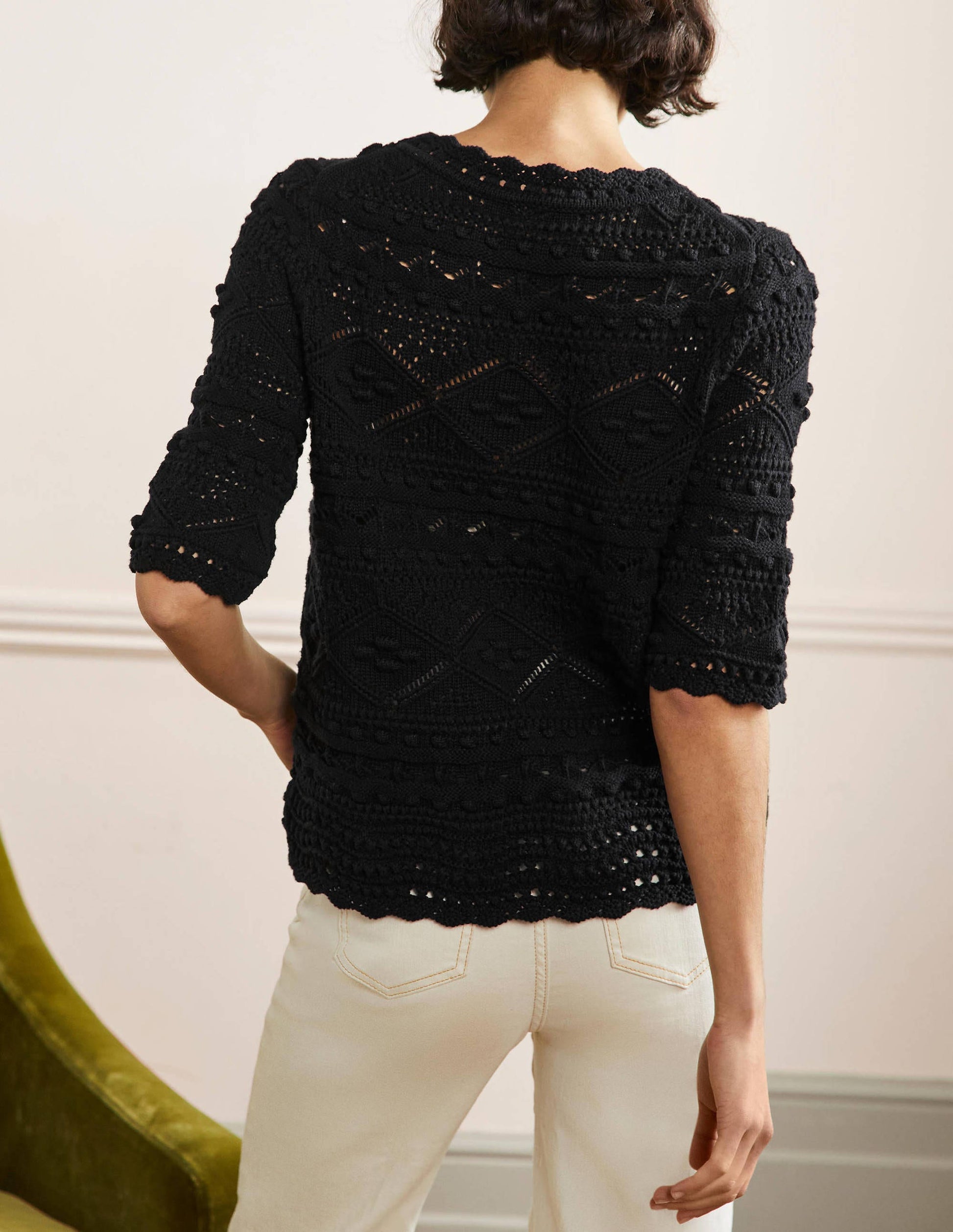 Claudia Textured Knitted Top-Black-2