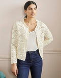 Claudia Textured Knit Cardigan-Ivory