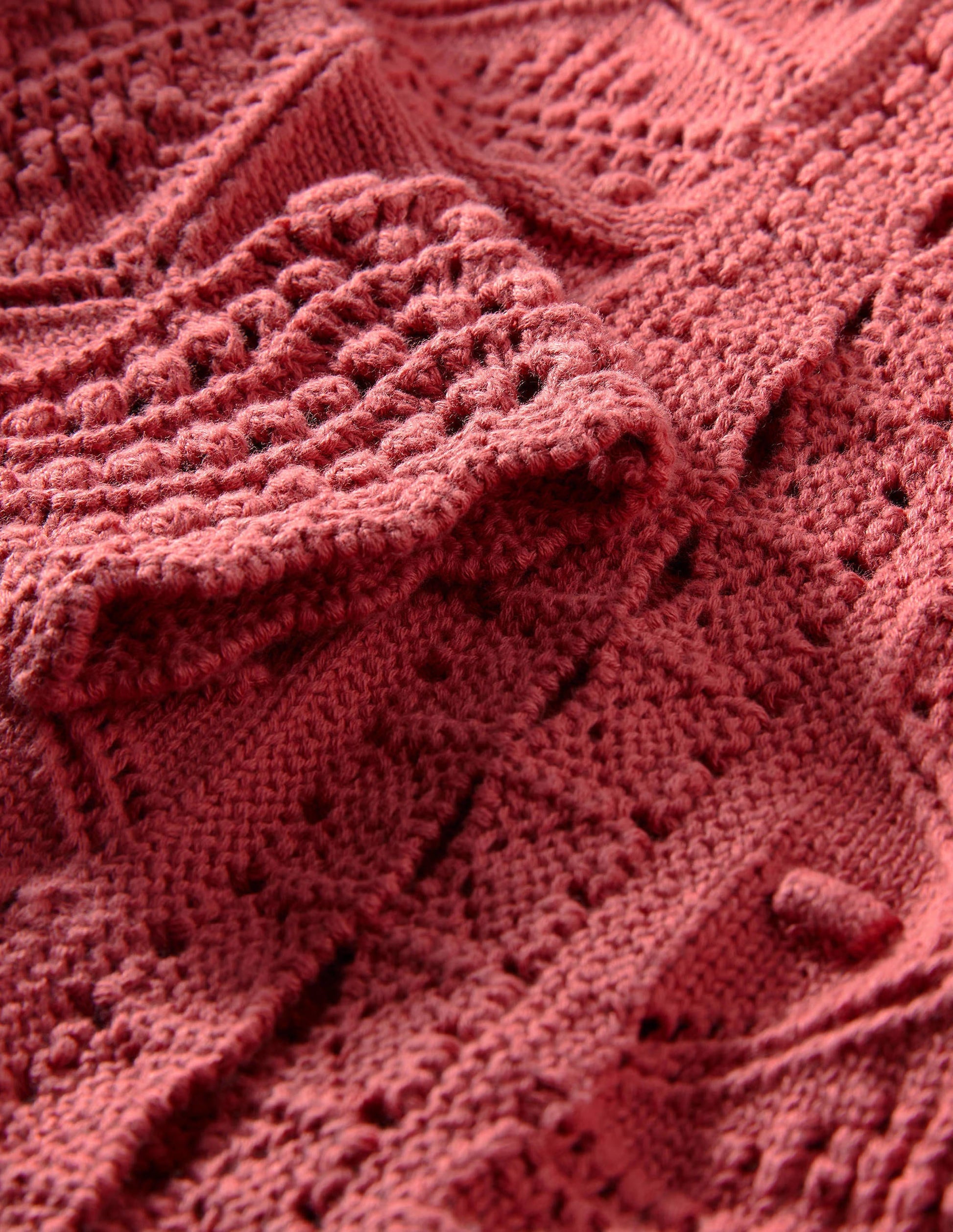 Claudia Textured Knit Cardigan-Dusty Red-5