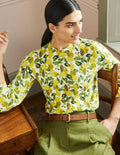 Printed Cotton Jumper-Ivory, Lemon Vine