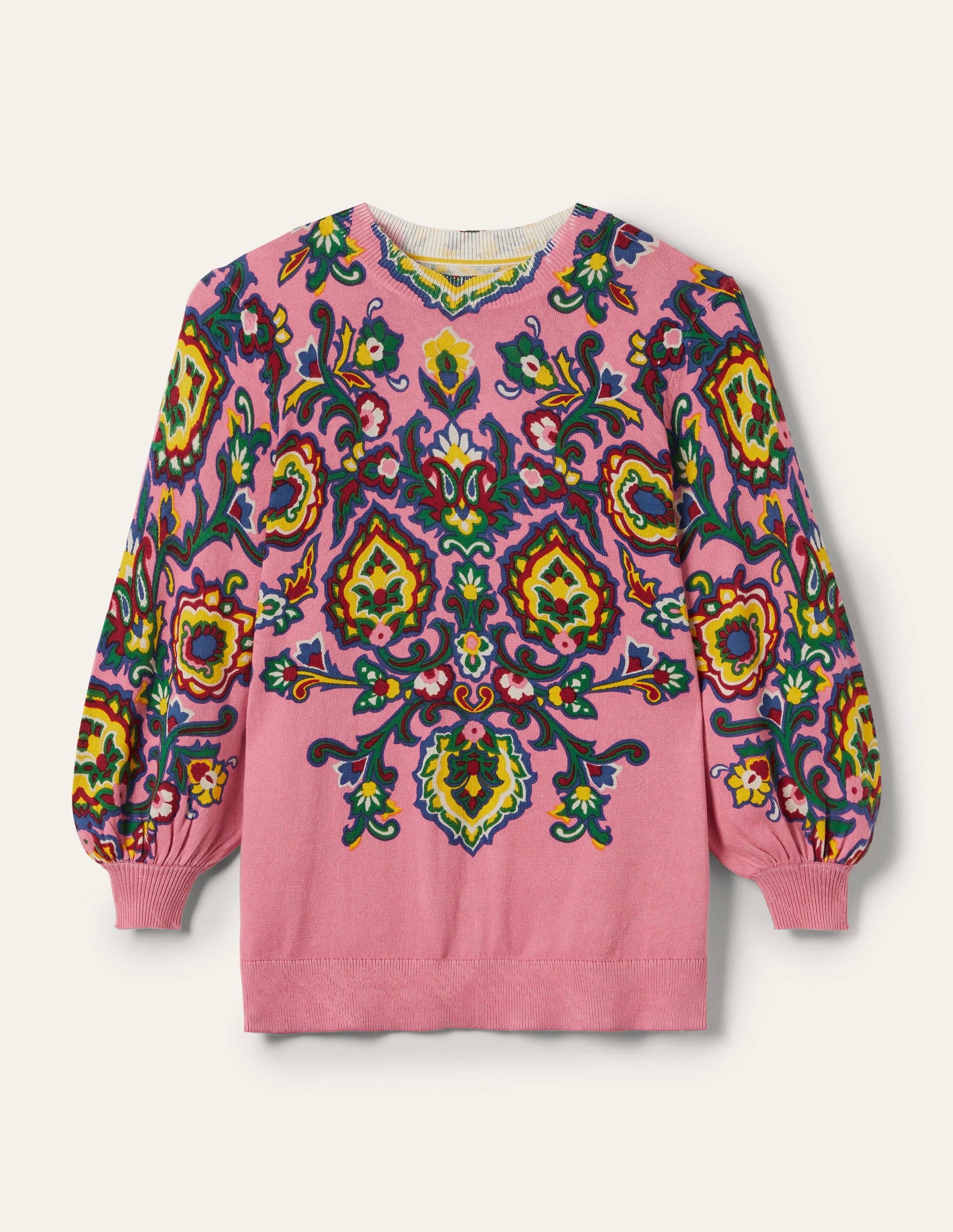 Printed Cotton Jumper-Azalea, Decorative Blooms - Image 6
