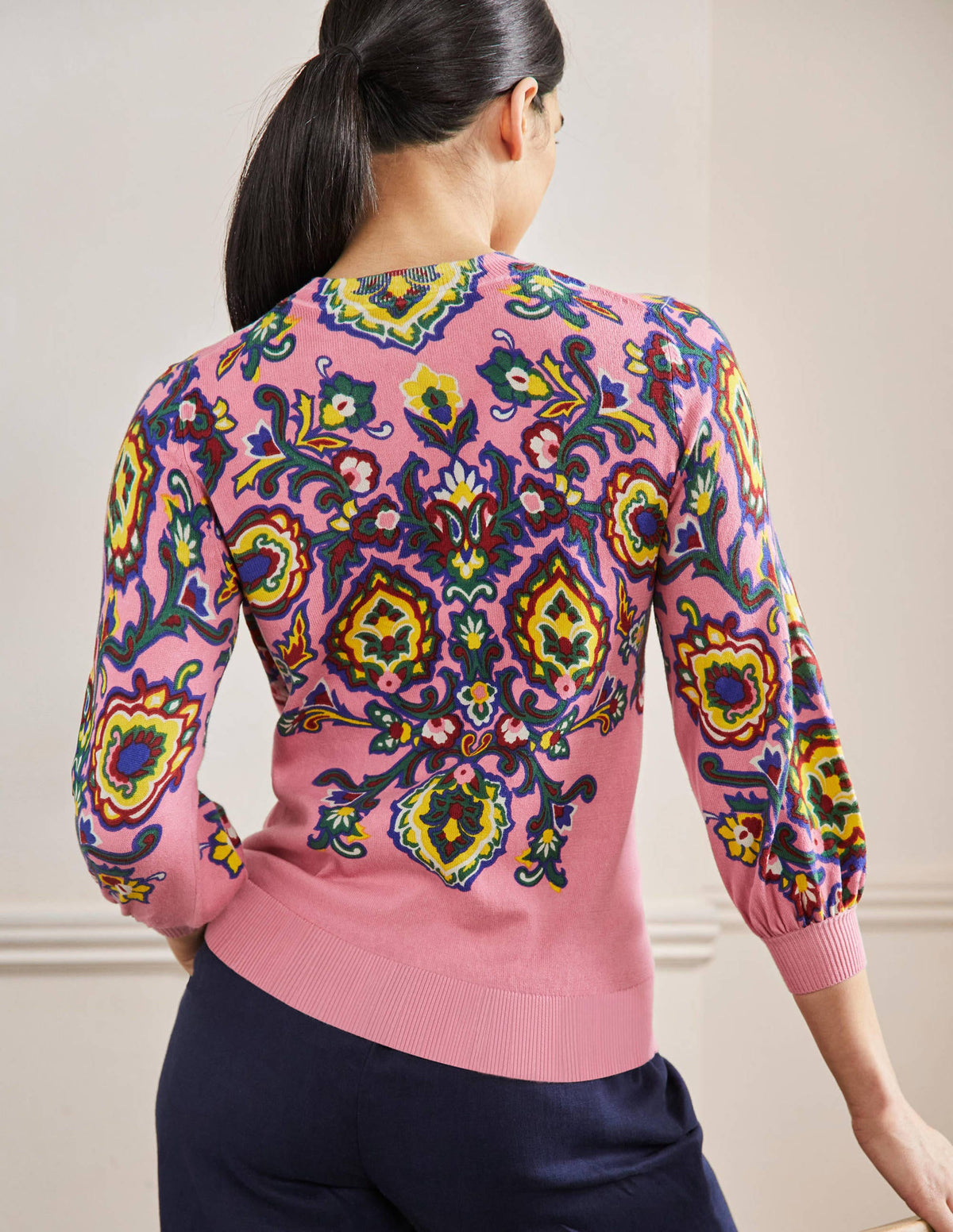 Printed Cotton Jumper-Azalea, Decorative Blooms-3