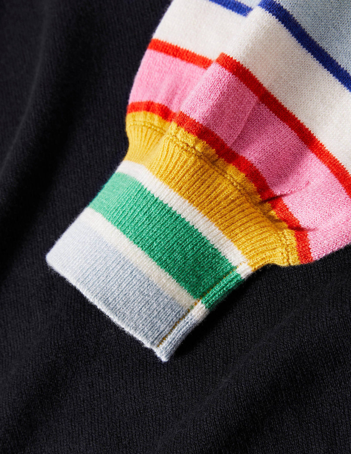Striped Square Neck Jumper-Navy-5