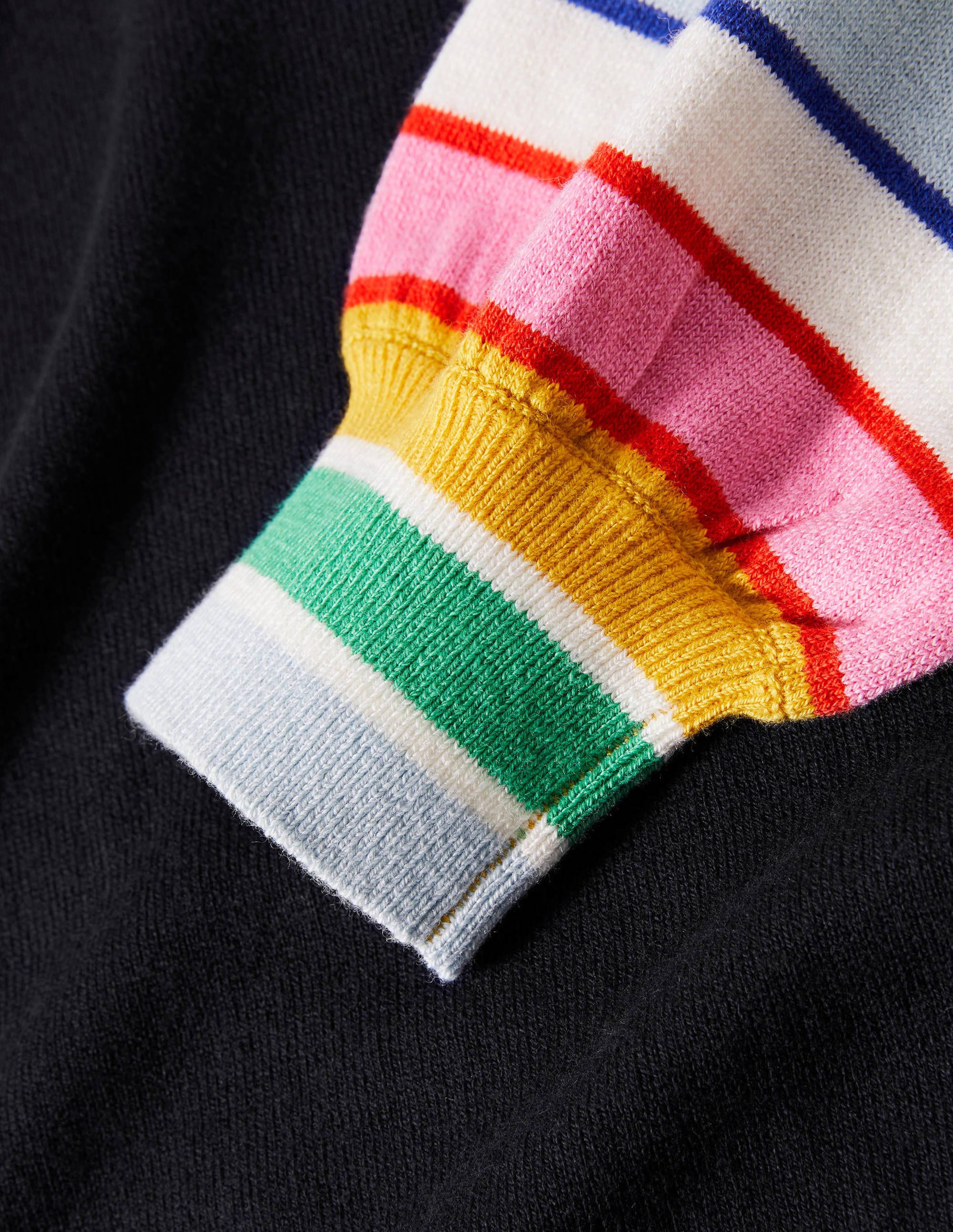 Striped Square Neck Jumper-Navy - Image 5