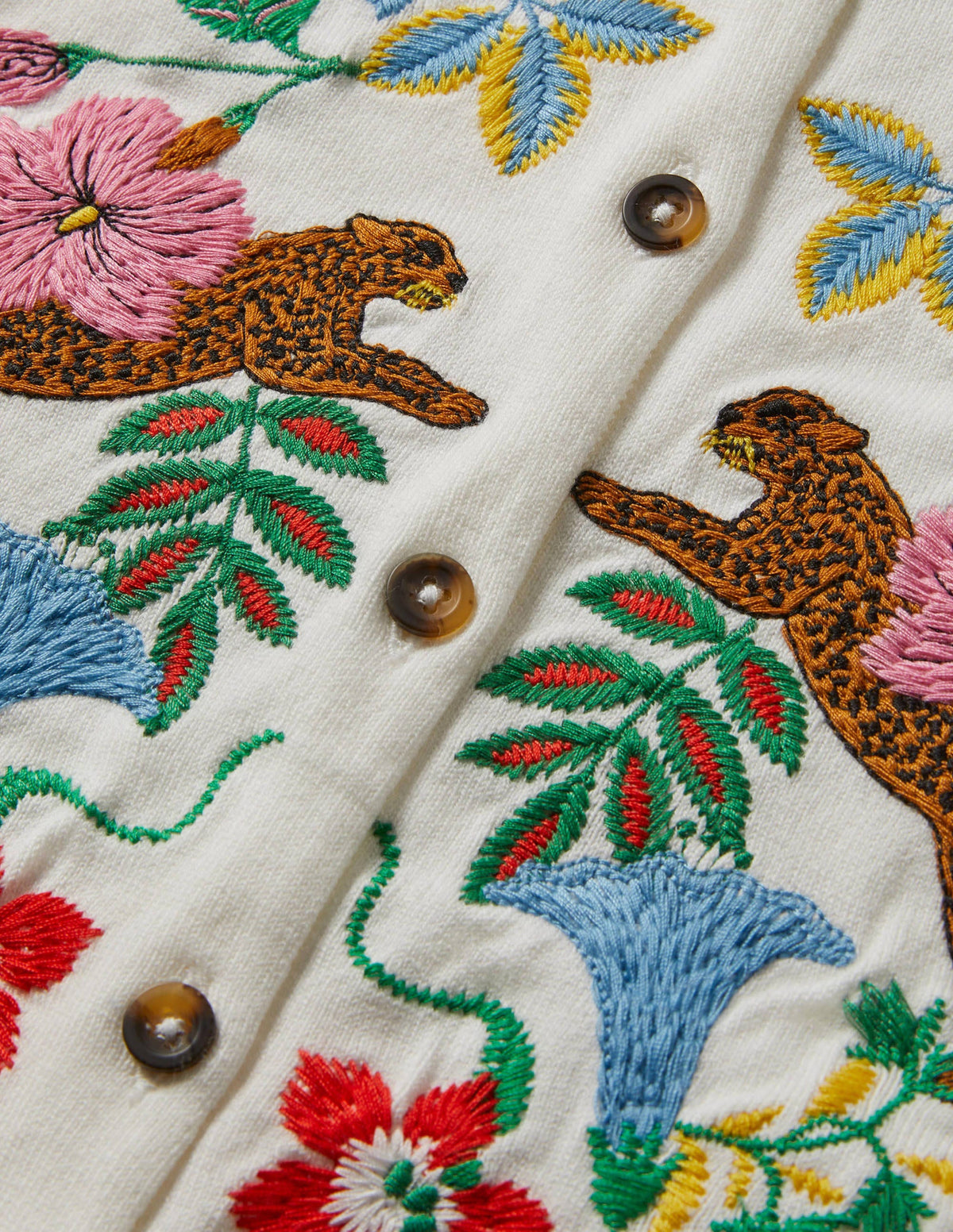Embroidered Blouson Cardigan-Ivory-5