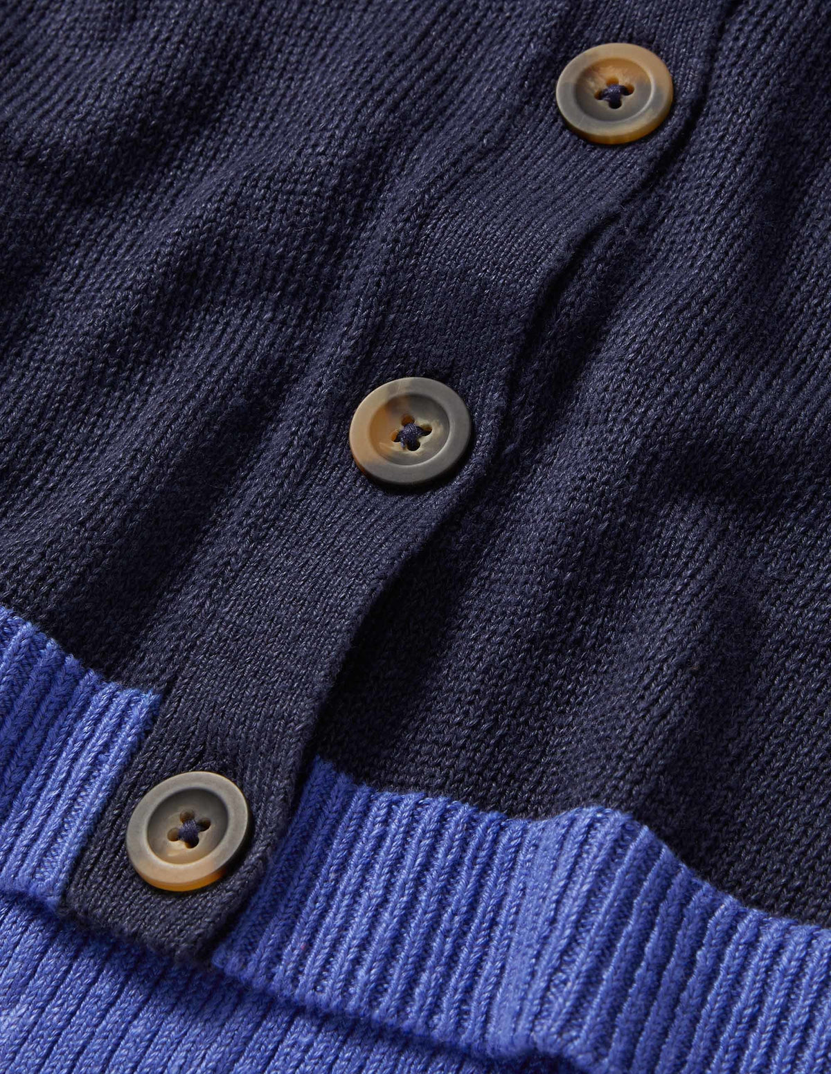 Colourblock Linen Cardigan-Navy Colourblock-5