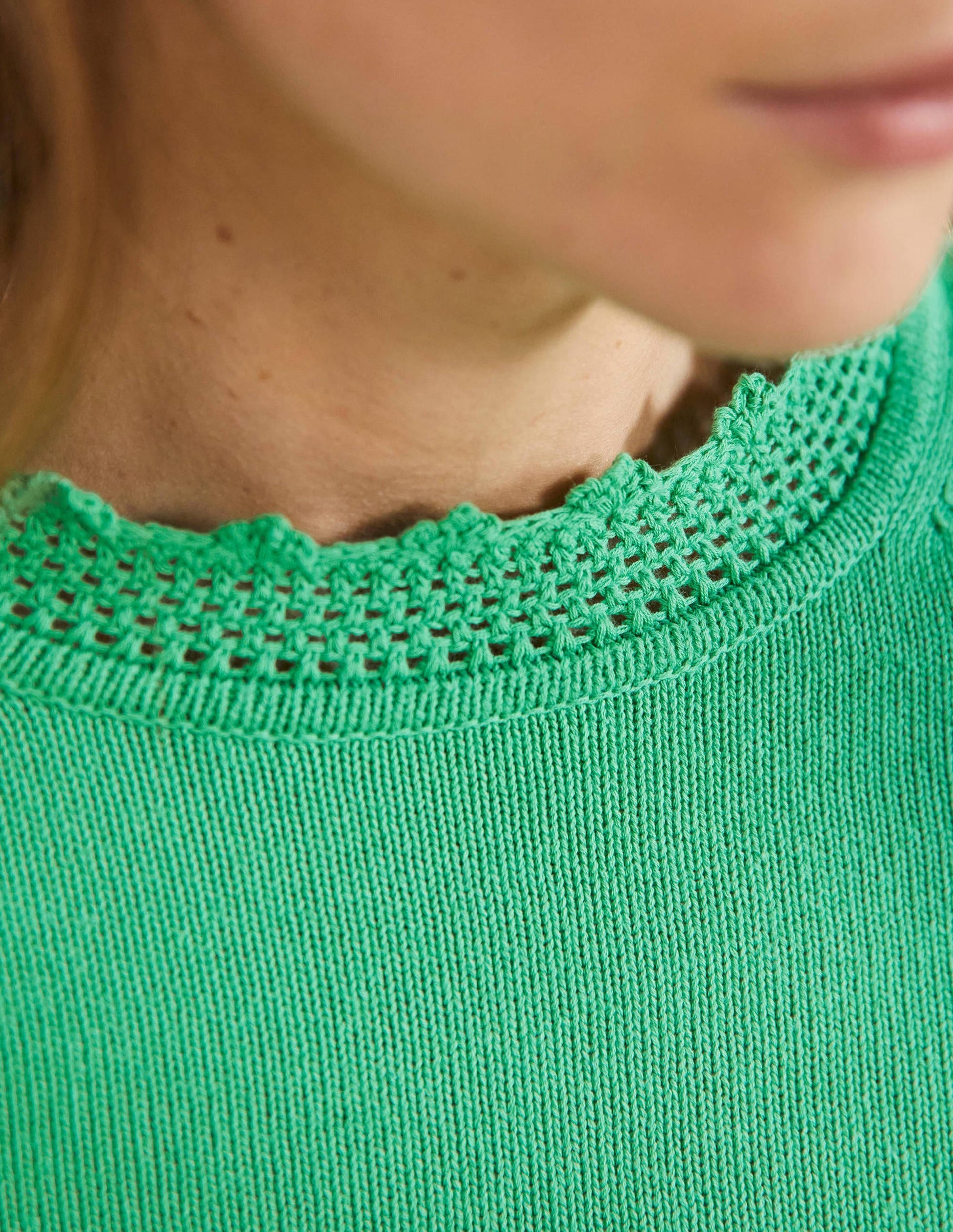 Sleeve Detail Knitted Jumper-Green Lagoon-2
