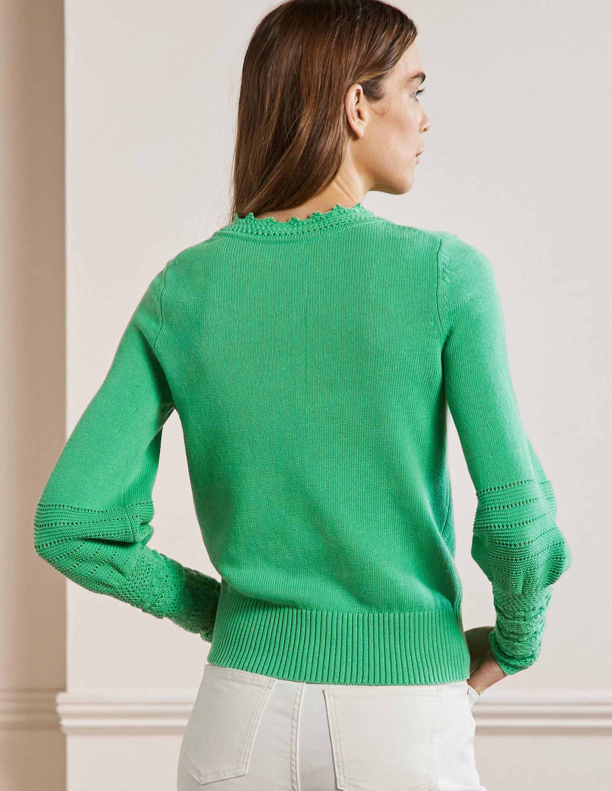 Sleeve Detail Knitted Jumper-Green Lagoon-3