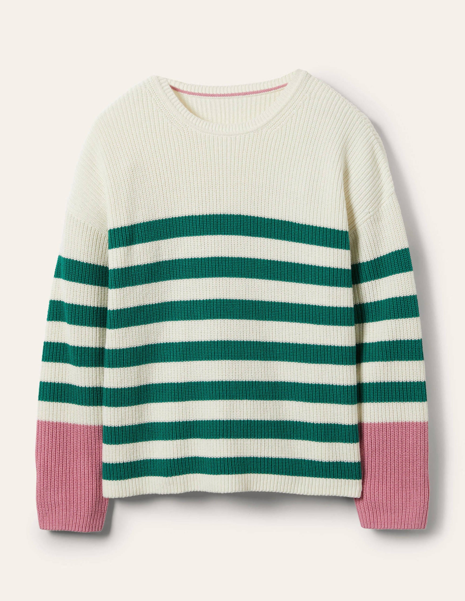 Striped Wide Sleeve Jumper-Shady Glade, Formica Pink-5