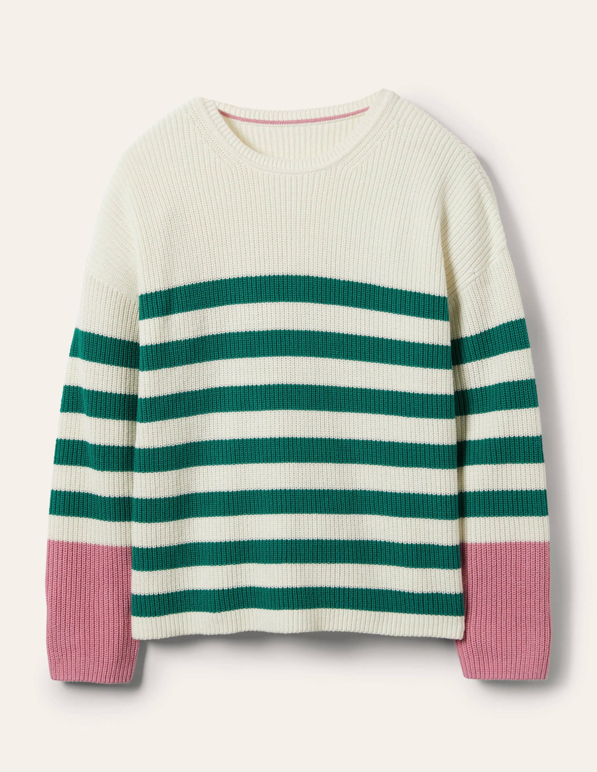 Striped Wide Sleeve Jumper-Shady Glade, Formica Pink - Image 5