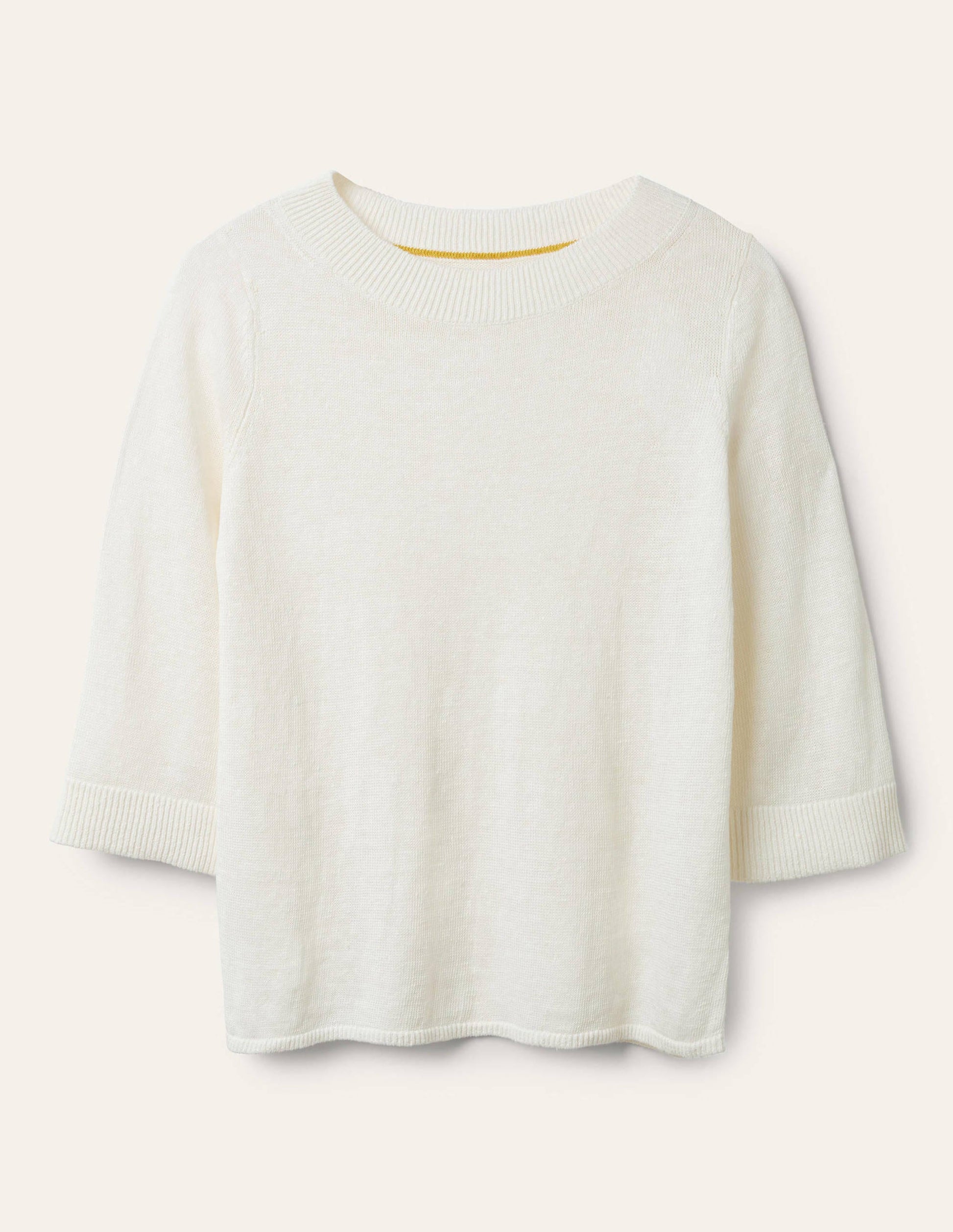 Relaxed Linen Jumper-Ivory-5