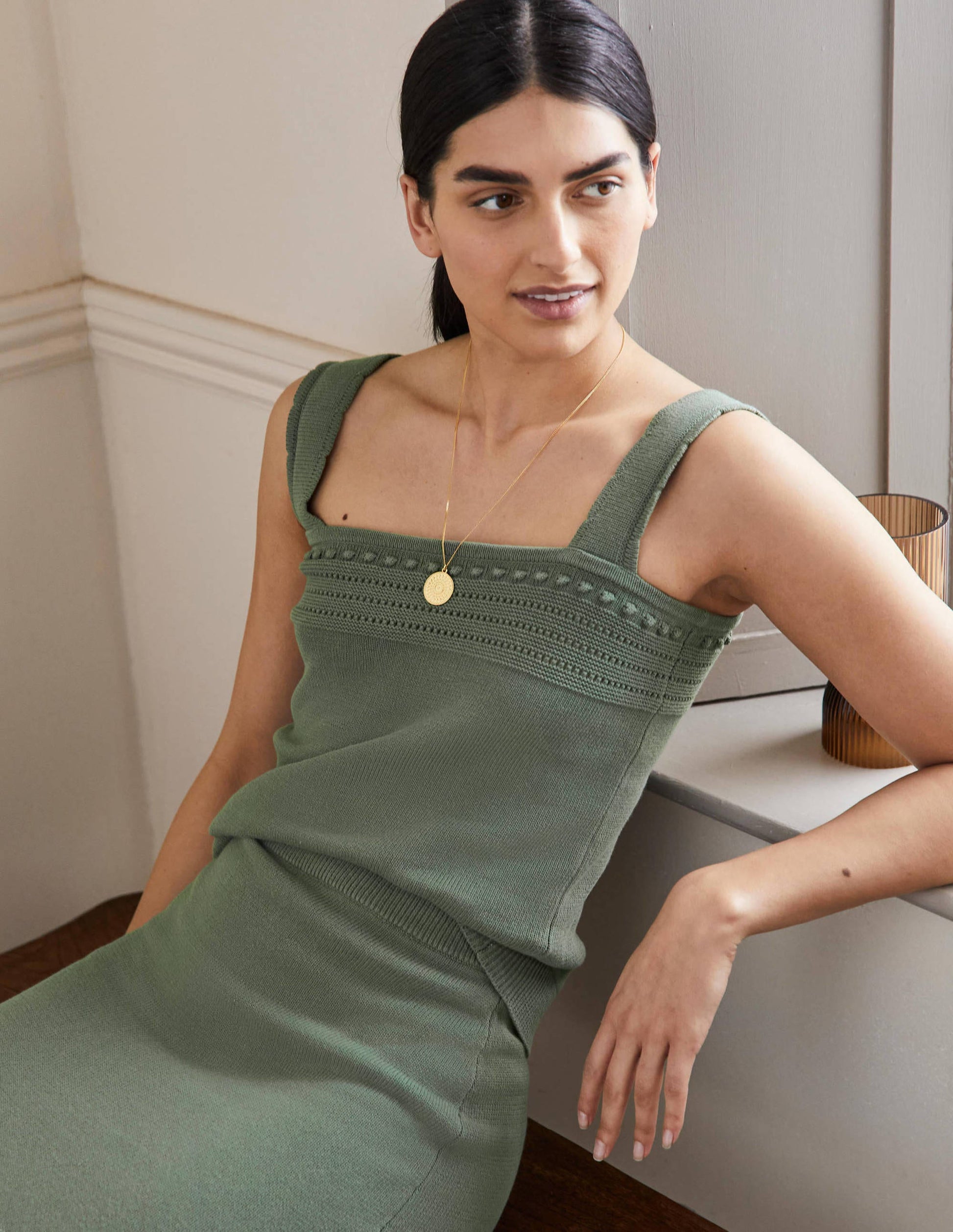 Crochet Detail Knitted Vest-Alder-1