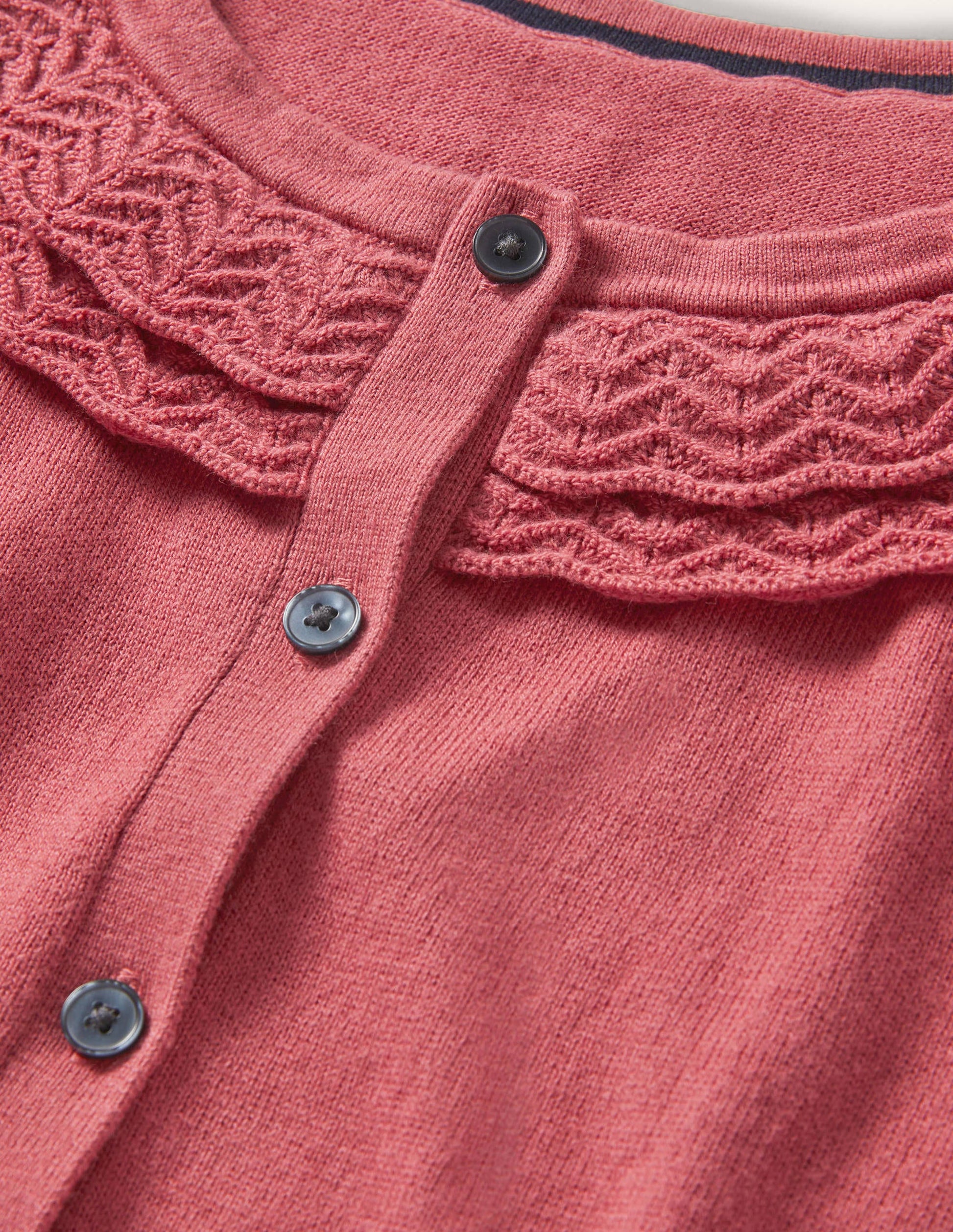 Collar Detail Cardigan-Dusty Red-7