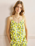V-neck Cami Pyjama Top-Ivory, Lemon Vine