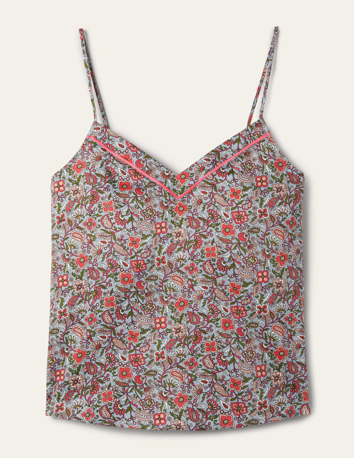 V-neck Cami Pyjama Top-Blue/Ivory Oriental Paradise - Image 5