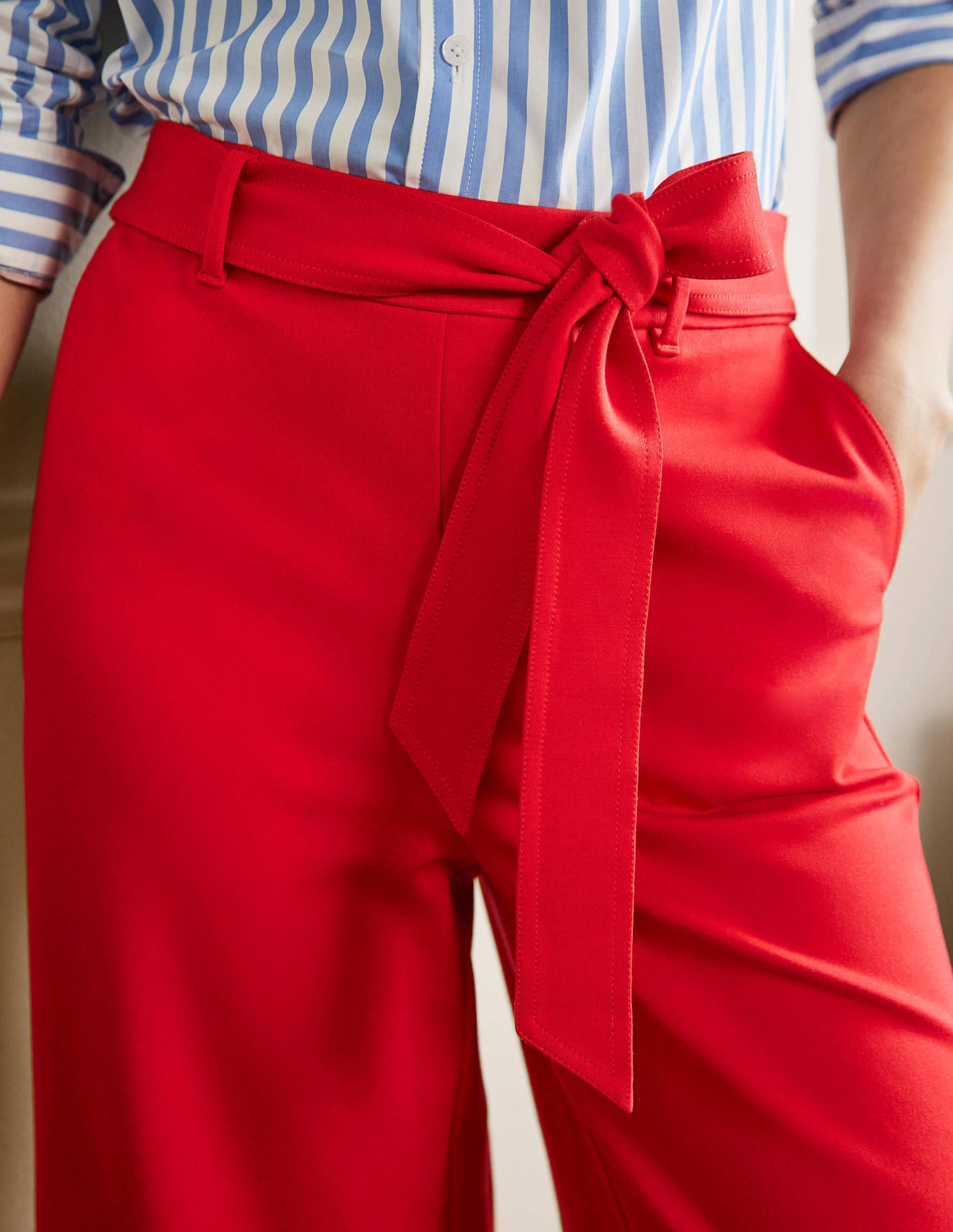 Jersey Pull-On Culottes-Red - Image 2